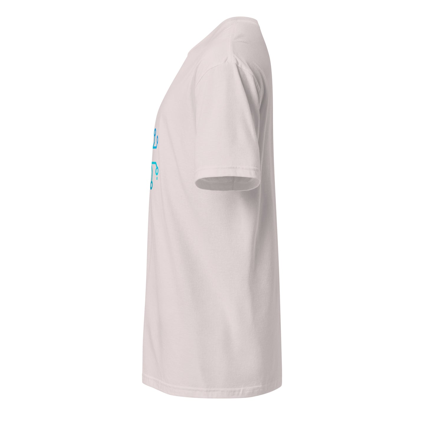 “Neural Bloom” – Circuit Flower - Short-Sleeve Unisex T-Shirt - Graphic Tee - Ice Grey - Left side