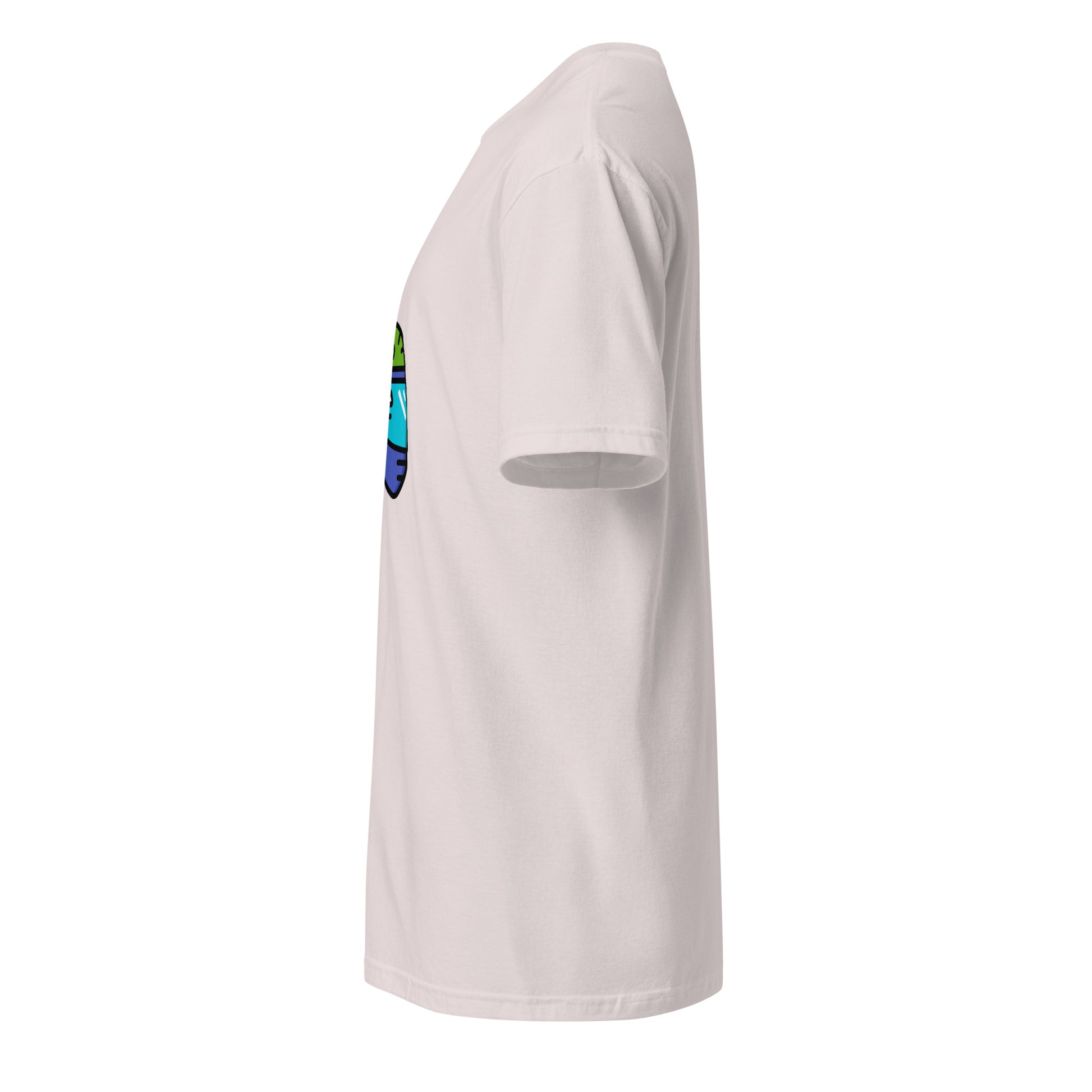 Cyber Helmet - Neo-Rider Edition - Short-Sleeve Unisex T-Shirt - Graphic Tee - Ice Grey - Left side