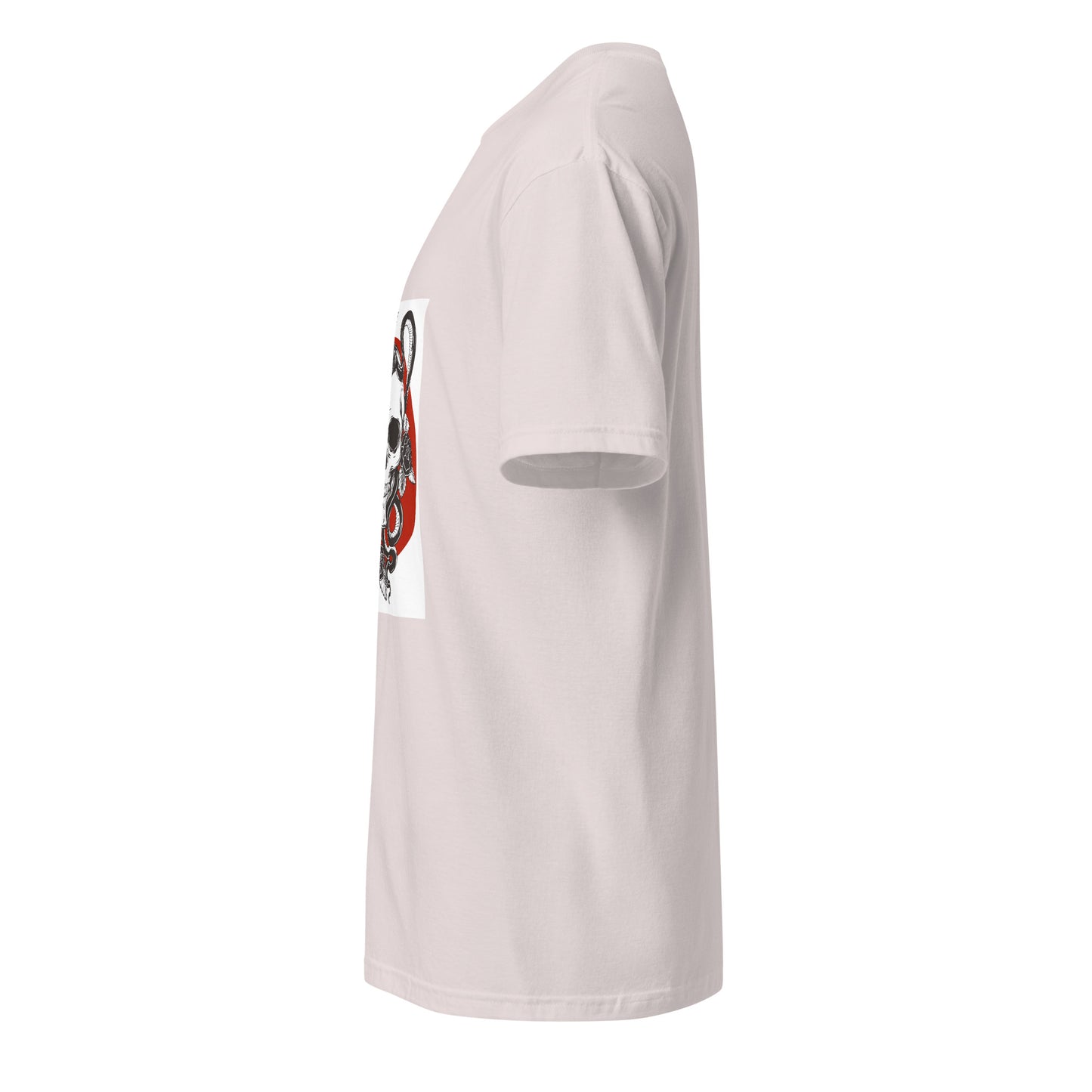 Serpent Skull - Striking Shadows - Short-Sleeve Unisex T-Shirt - Graphic Tee - Ice Grey - Left side