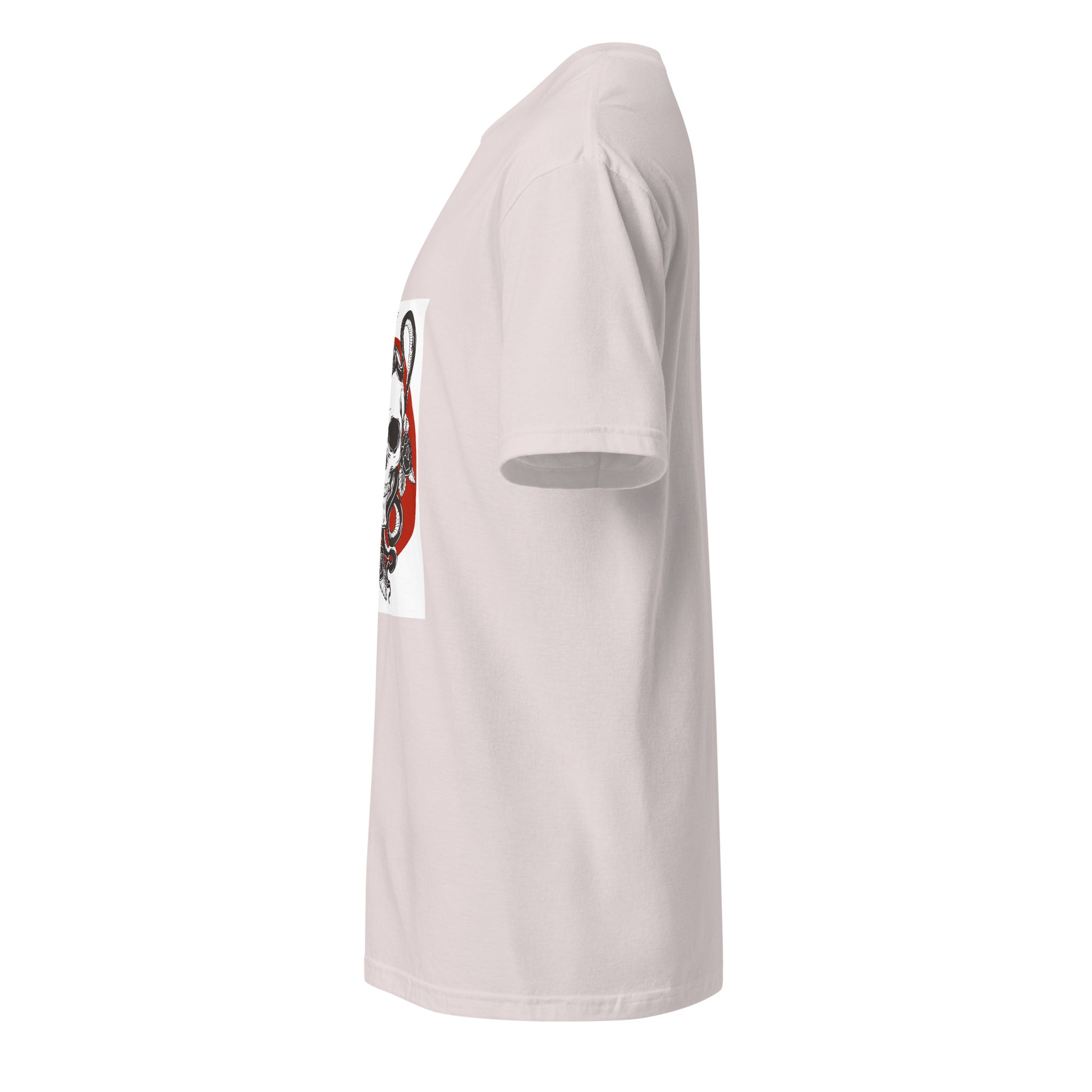 Serpent Skull - Striking Shadows - Short-Sleeve Unisex T-Shirt - Graphic Tee - Ice Grey - Left side