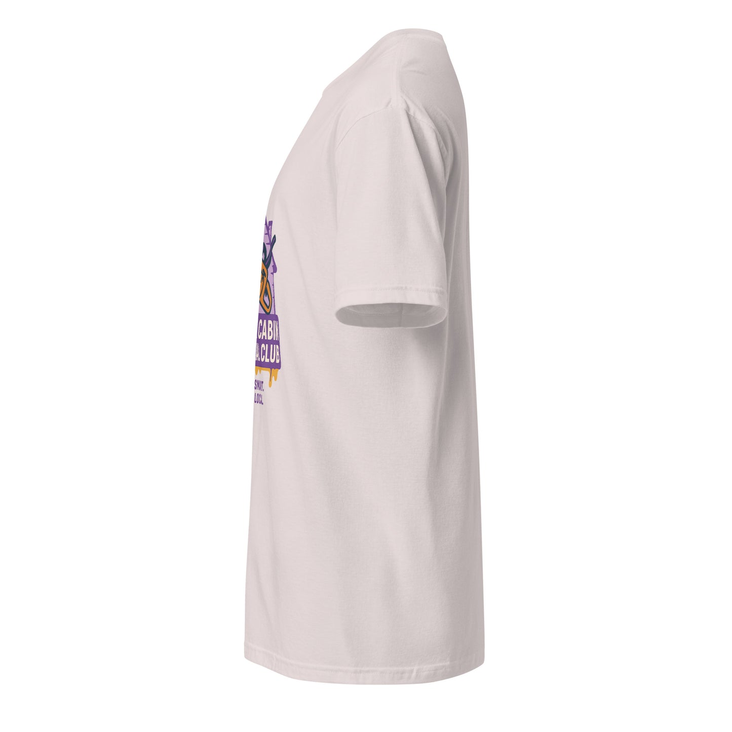 Groovy Cabin- Retro Horror Vibes - Short-Sleeve Unisex T-Shirt - Graphic Tee - Ice Grey - Left side