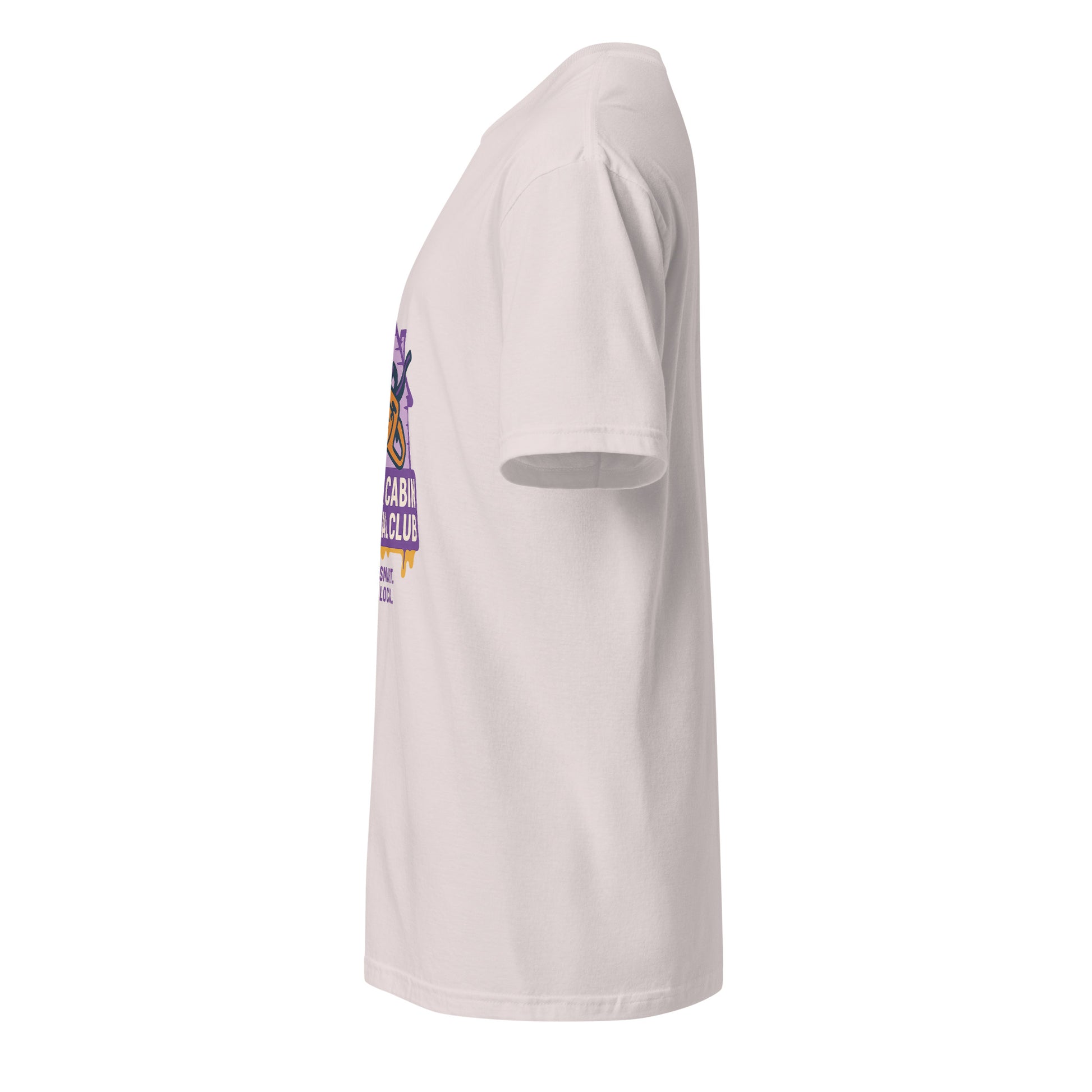 Groovy Cabin- Retro Horror Vibes - Short-Sleeve Unisex T-Shirt - Graphic Tee - Ice Grey - Left side