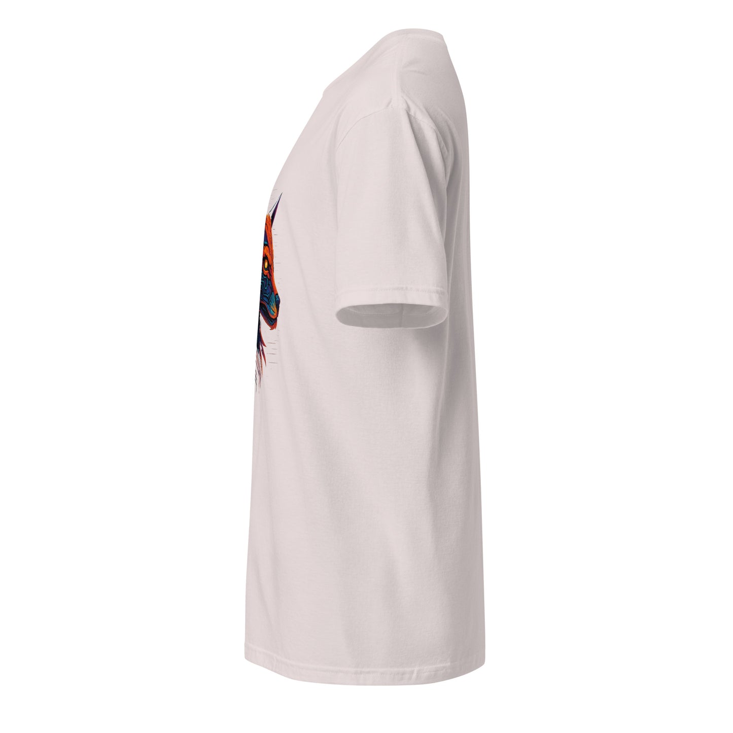  Cyber Fox – Neon Trickster - Short-Sleeve Unisex T-Shirt - Graphic Tee - Ice Grey - Left side