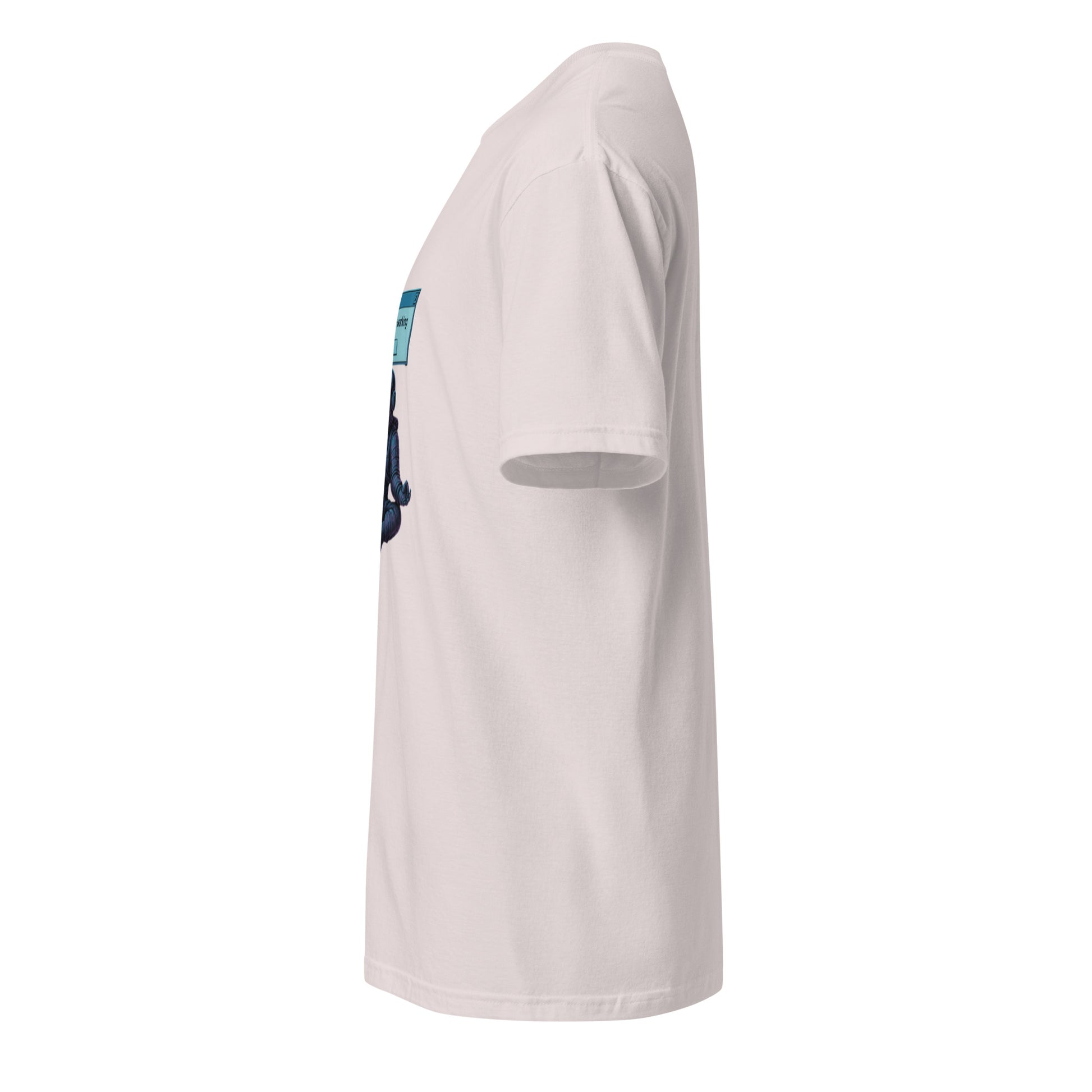 Existence.exe Has Stopped Working – Meditating Astronaut Glitch - Short-Sleeve Unisex T-Shirt - Graphic Tee - Ice Grey - Left side