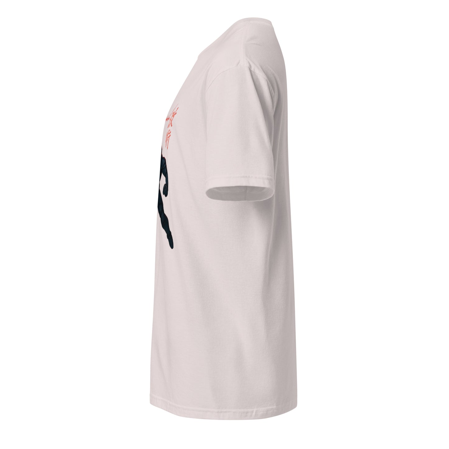 Neo-Samurai 09 – Cybernetic Warrior - Short-Sleeve Unisex T-Shirt - Graphic Tee - Ice Grey - Left side