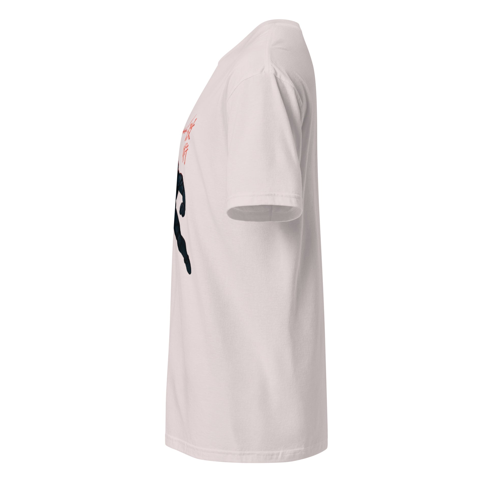 Neo-Samurai 09 – Cybernetic Warrior - Short-Sleeve Unisex T-Shirt - Graphic Tee - Ice Grey - Left side