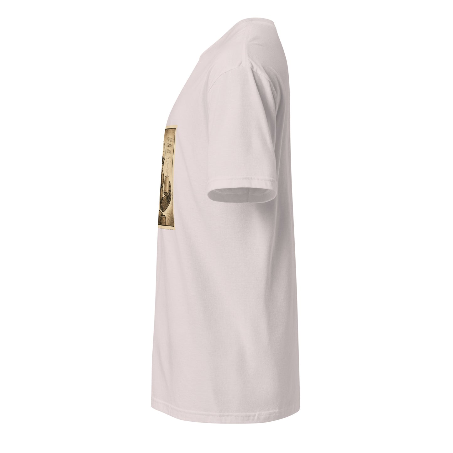 Rust Never Sleeps – Maintenance Bot - Short-Sleeve Unisex T-Shirt - Graphic Tee - Ice Grey - Left side