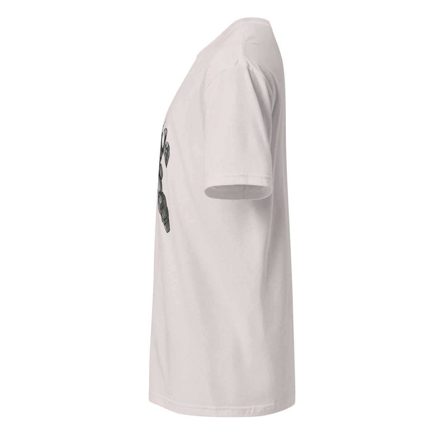 Rocket Strike Unit-01 - Mecha Warrior - Short-Sleeve Unisex T-Shirt - Graphic Tee - Ice Grey - Left side