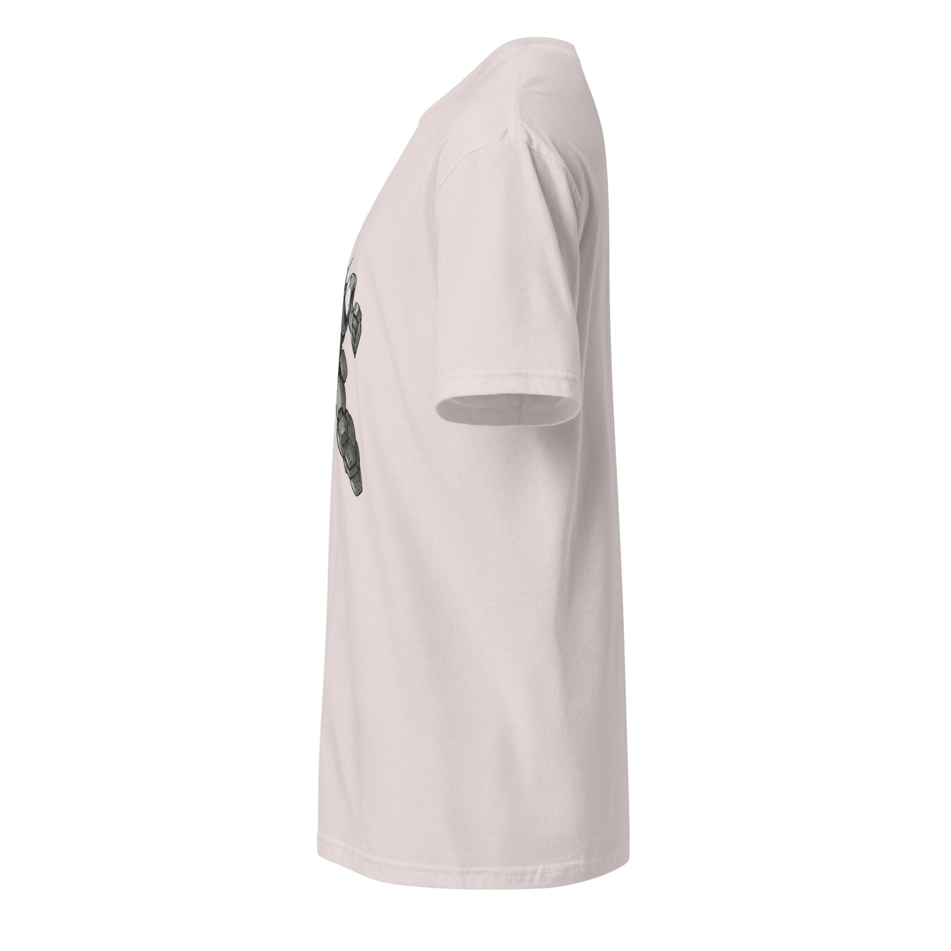 Rocket Strike Unit-01 - Mecha Warrior - Short-Sleeve Unisex T-Shirt - Graphic Tee - Ice Grey - Left side
