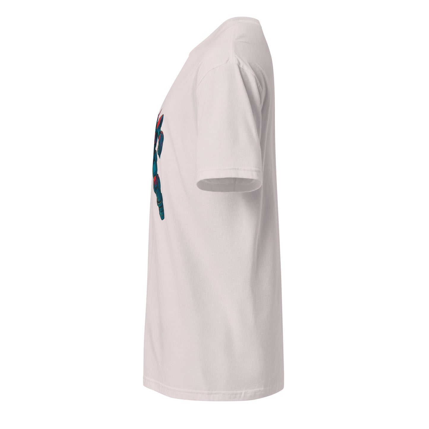 Neon Overdrive Mk-09 - Mecha Warrior - Short-Sleeve Unisex T-Shirt - Graphic Tee - Ice Grey - Left side