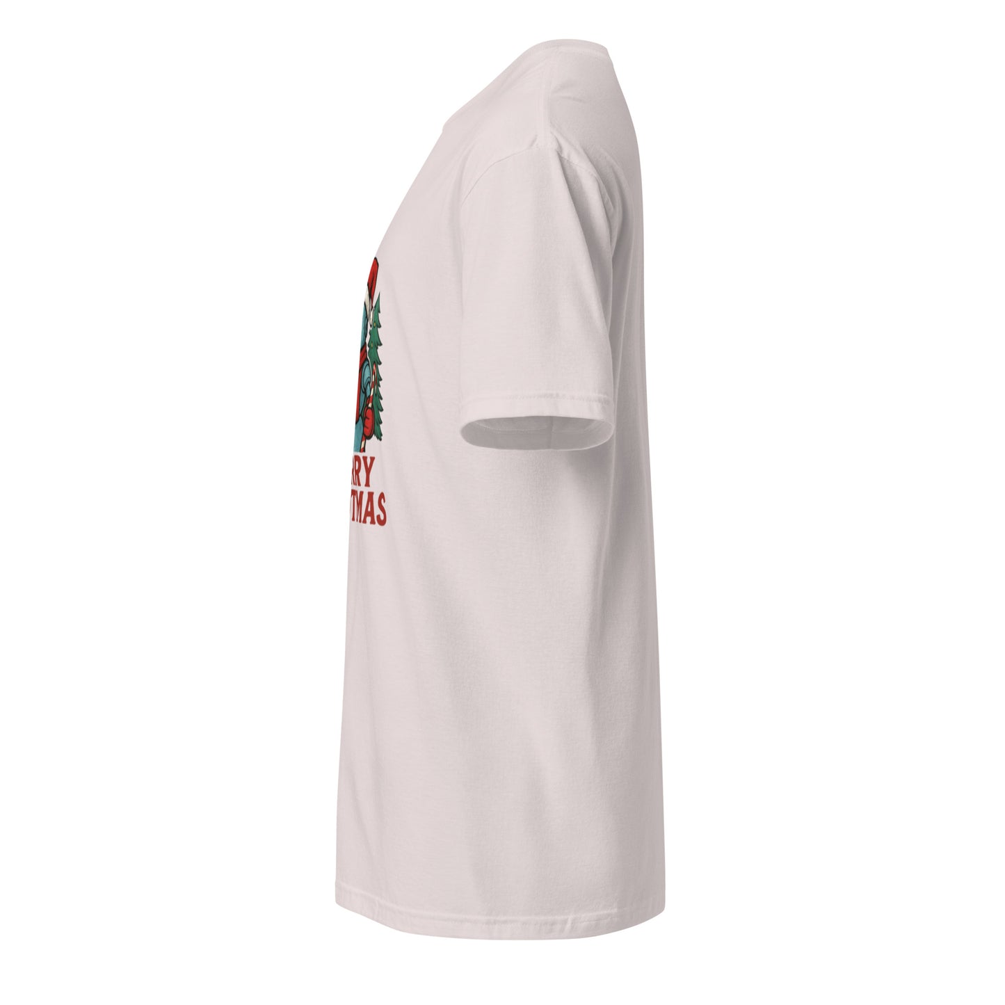 Merry Robotness - Cyber Snowman - Short-Sleeve Unisex T-Shirt - Graphic Tee - Ice Grey - Left side