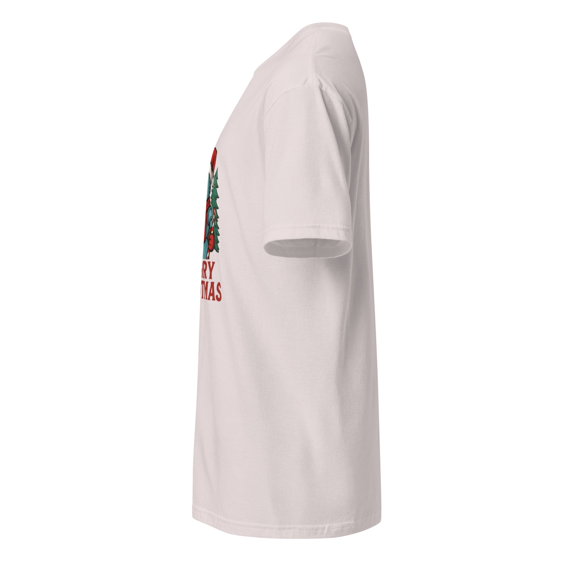 Merry Robotness - Cyber Snowman - Short-Sleeve Unisex T-Shirt - Graphic Tee - Ice Grey - Left side