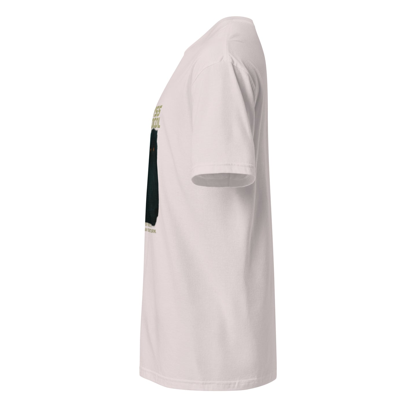 Abyss Protocol - Dark Confrontation - Short-Sleeve Unisex T-Shirt - Graphic Tee - Ice Grey - Left side