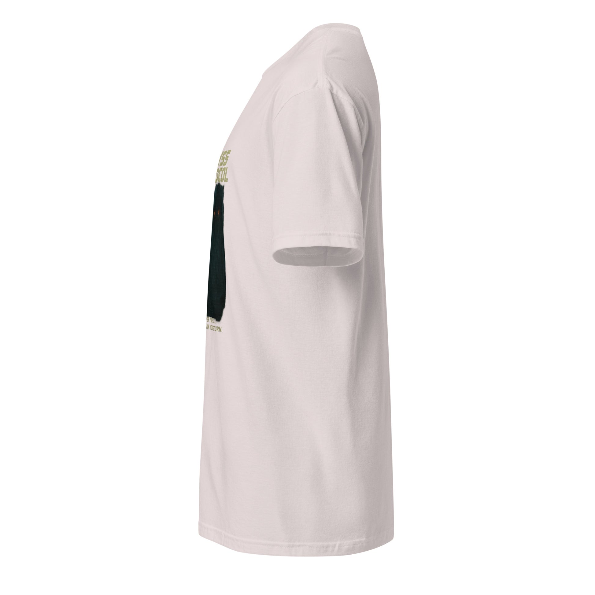 Abyss Protocol - Dark Confrontation - Short-Sleeve Unisex T-Shirt - Graphic Tee - Ice Grey - Left side