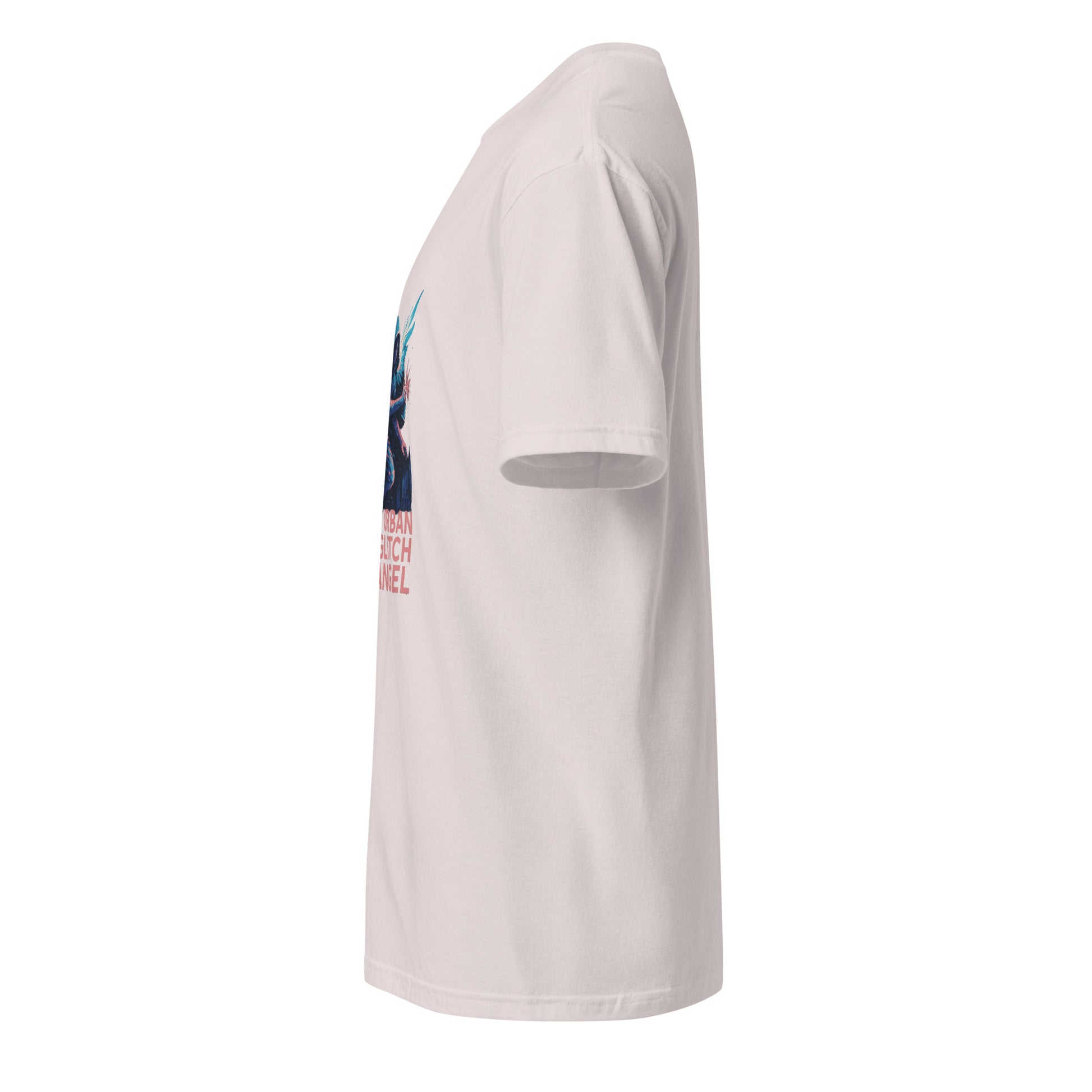 Urban Glitch Angel - Neon Grace - Short-Sleeve Unisex T-Shirt - Graphic Tee - Ice Grey - Left side