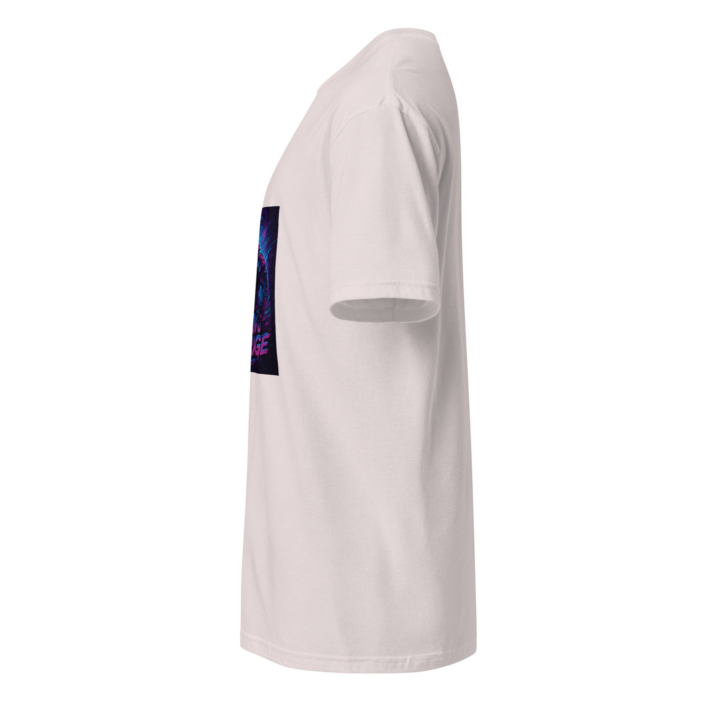 Neon Mirage Samurai - Future Sci-Fi - Short-Sleeve Unisex T-Shirt - Graphic Tee - Ice Grey - Left side