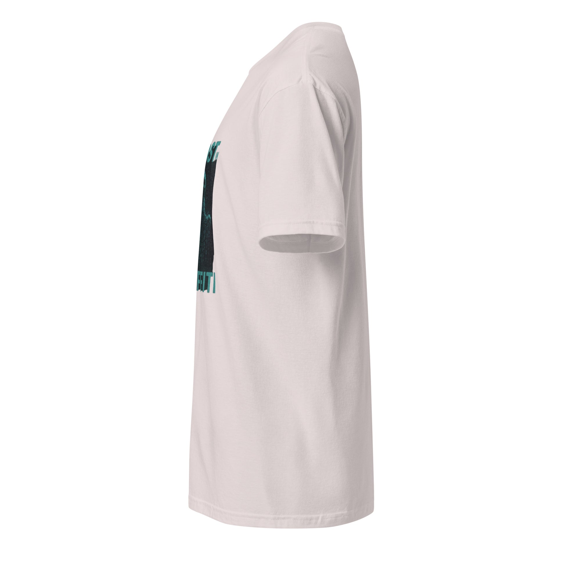 Ghost in the Graffiti - Glitch Apparition - Short-Sleeve Unisex T-Shirt - Graphic Tee - Ice Grey - Left side