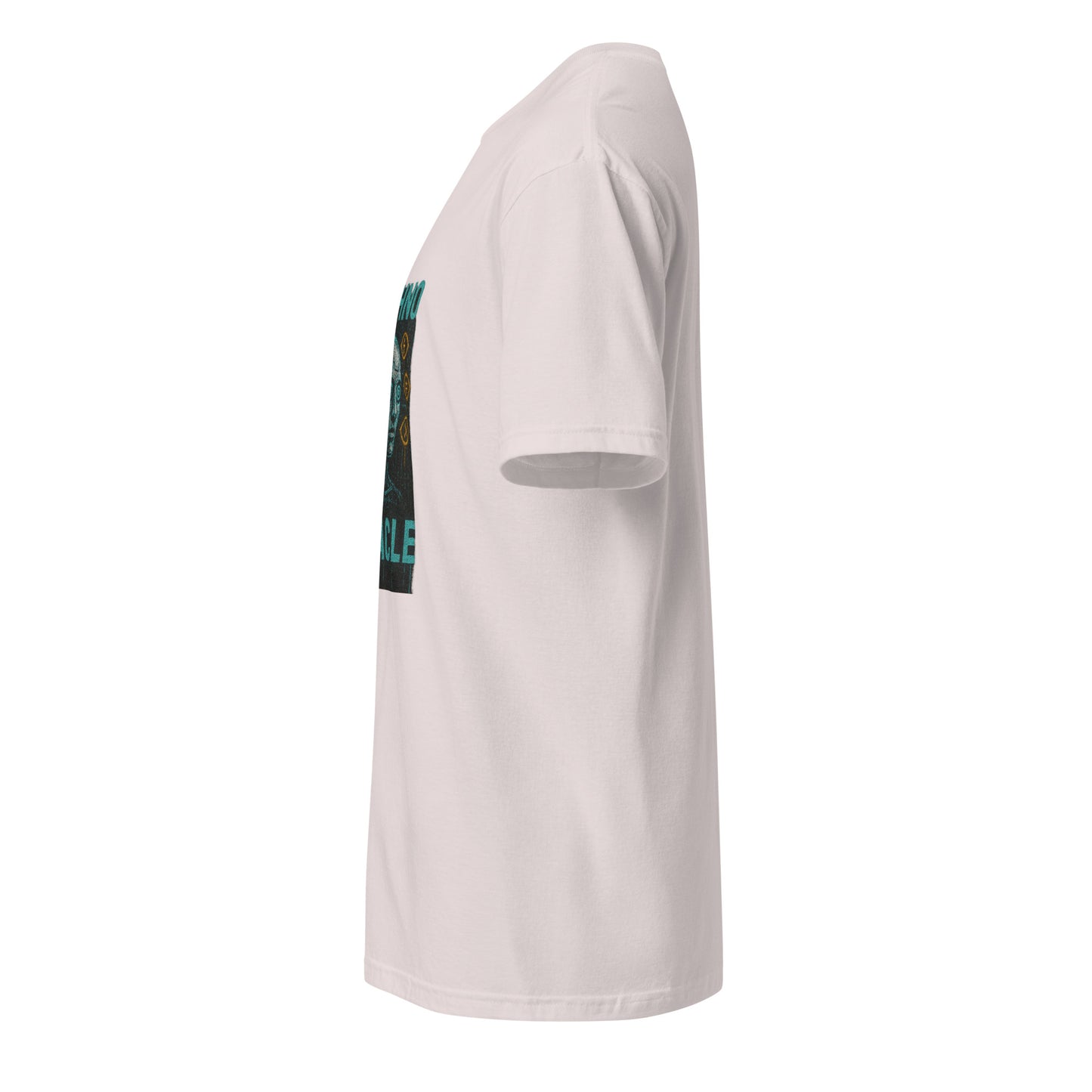 Techno Oracle - Urban Futurism - Short-Sleeve Unisex T-Shirt - Graphic Tee - Ice Grey - Left side