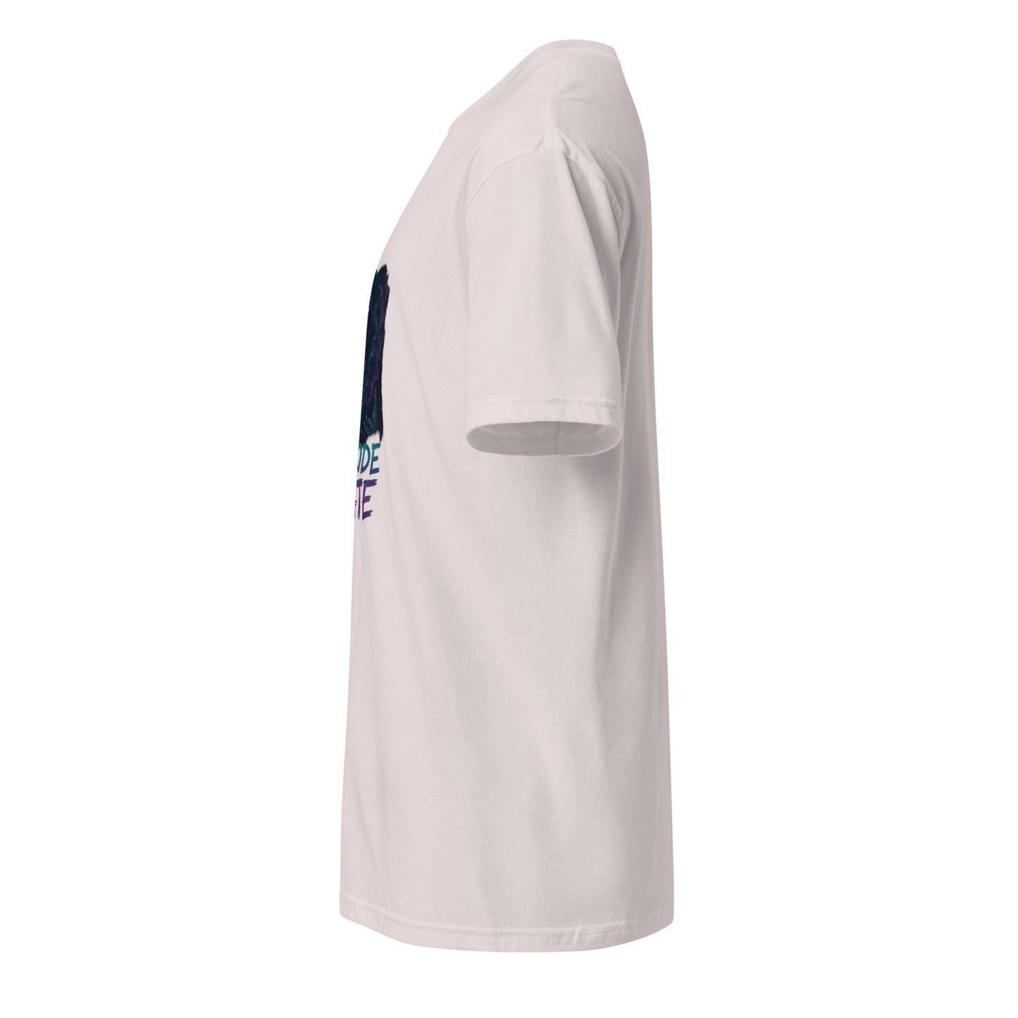 The Etherpunk Oracle - Digital Seer - Short-Sleeve Unisex T-Shirt - Graphic Tee - Ice Grey - Left side