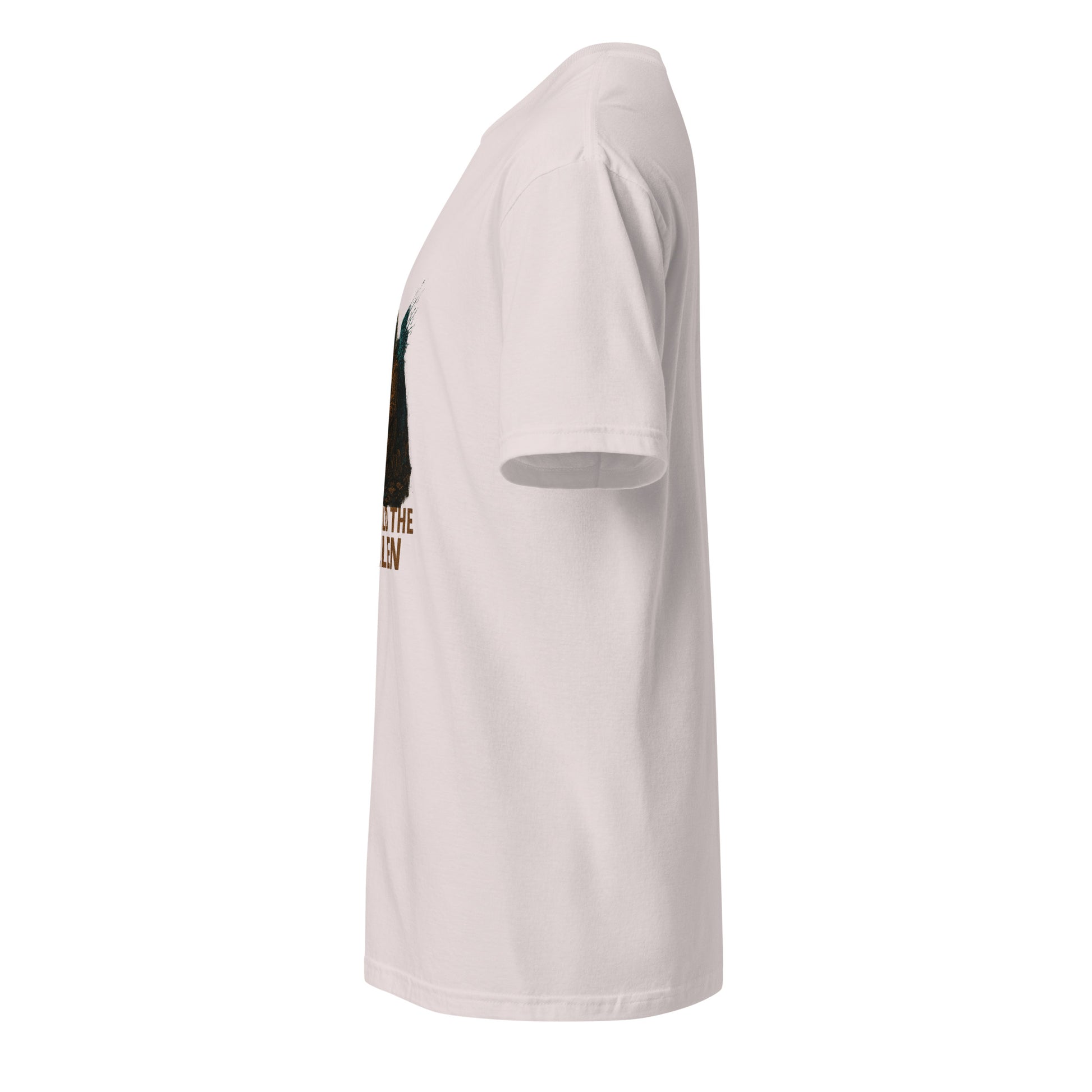 Digital Saint of Ruins - Cyber Faith - Short-Sleeve Unisex T-Shirt - Graphic Tee - Ice Grey - Left side