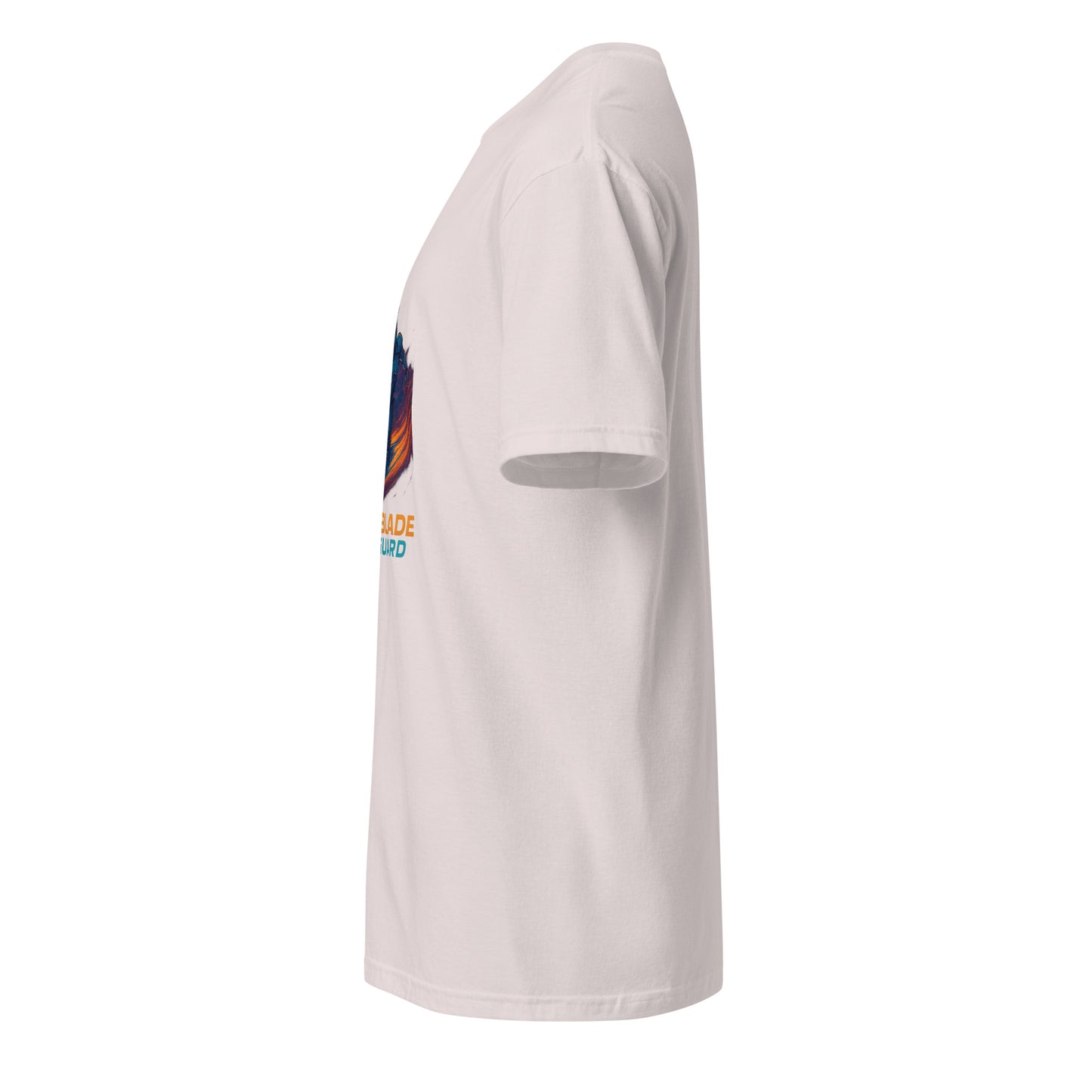 Starblade Vanguard - Cosmic Hero - Short-Sleeve Unisex T-Shirt - Graphic Tee - Ice Grey - Left side