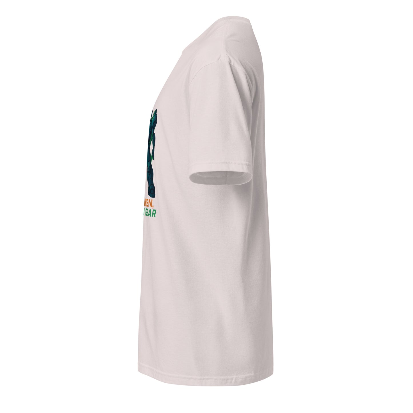 Neo Titan Gear - Bio-Mech Evolution - Short-Sleeve Unisex T-Shirt - Graphic Tee - Ice Grey - Left side