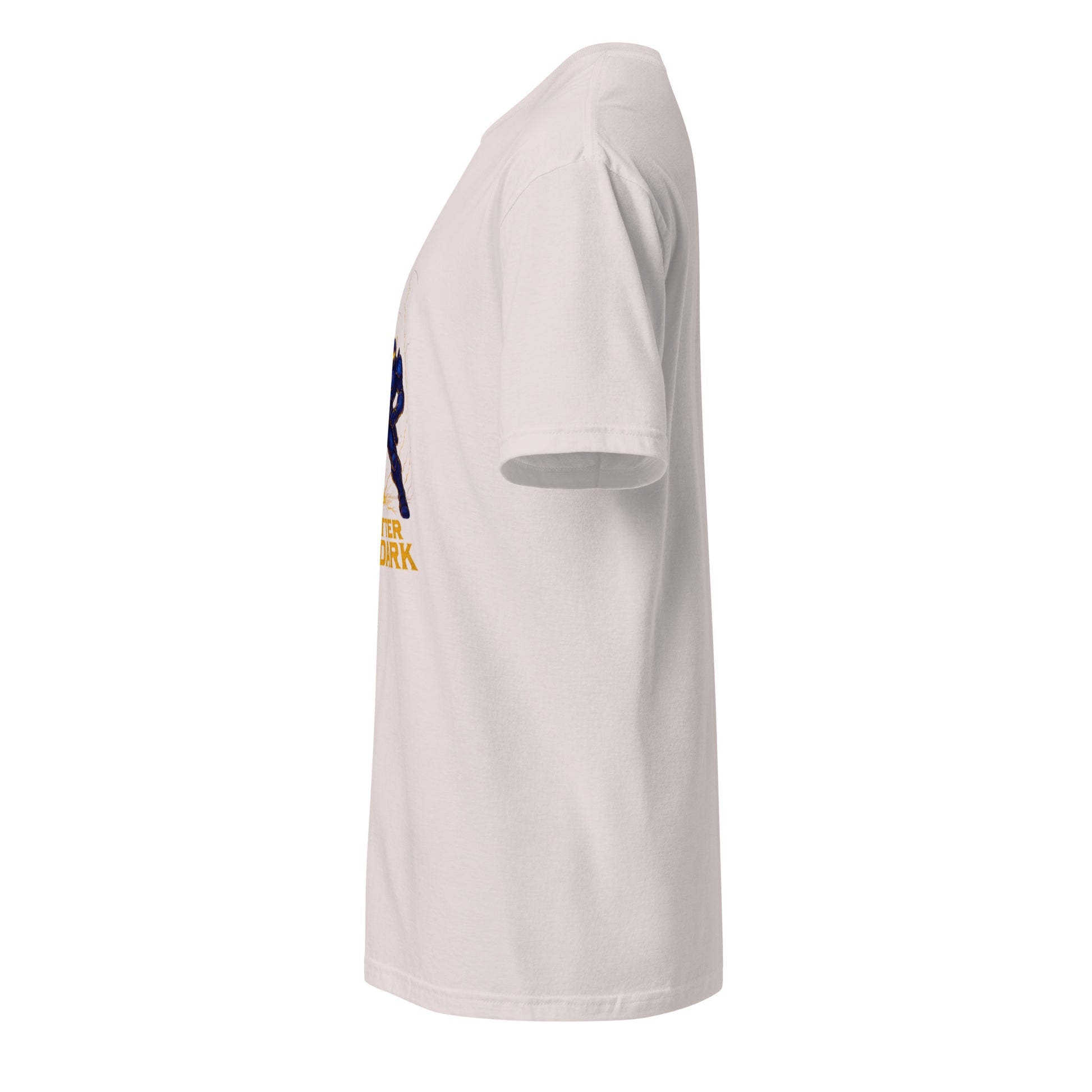 Starbreaker Pulse Knight – “Shatter the Dark." - Short-Sleeve Unisex T-Shirt - Graphic Tee - Ice Grey - Left side