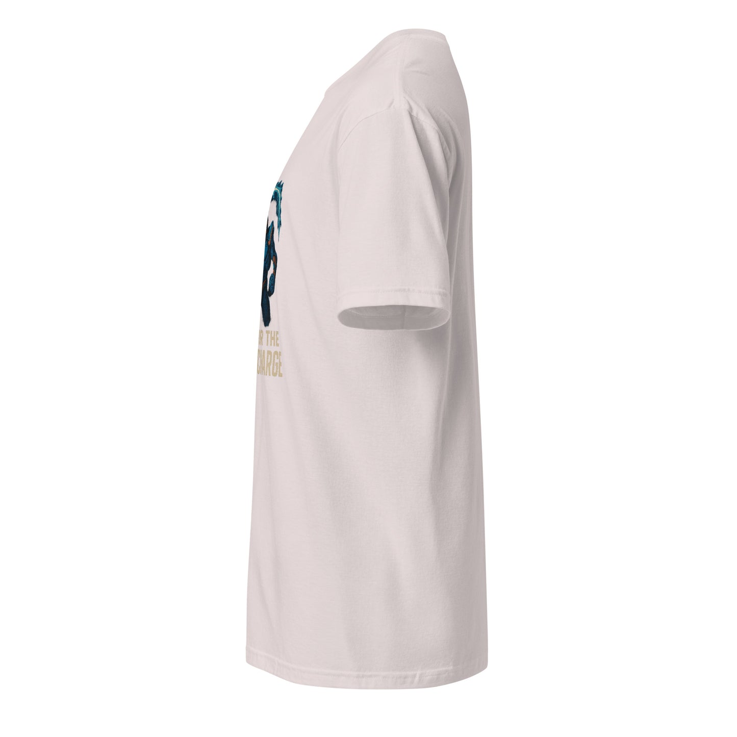 Arcstorm Gladiator – “Fight for the Stormcharge.” - Short-Sleeve Unisex T-Shirt - Graphic Tee - Ice Grey - Left side