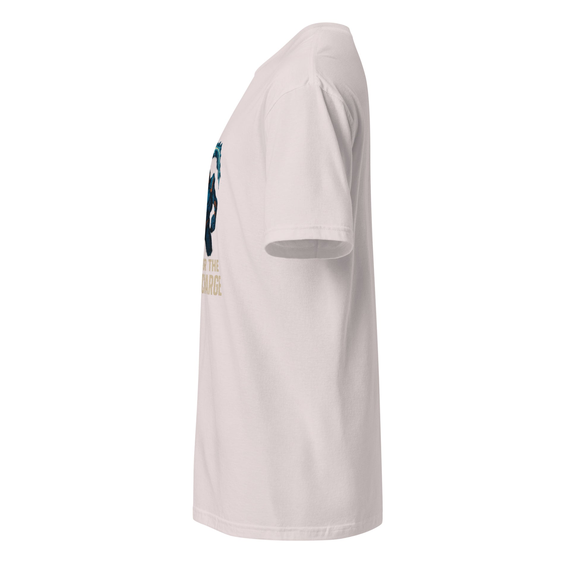 Arcstorm Gladiator – “Fight for the Stormcharge.” - Short-Sleeve Unisex T-Shirt - Graphic Tee - Ice Grey - Left side