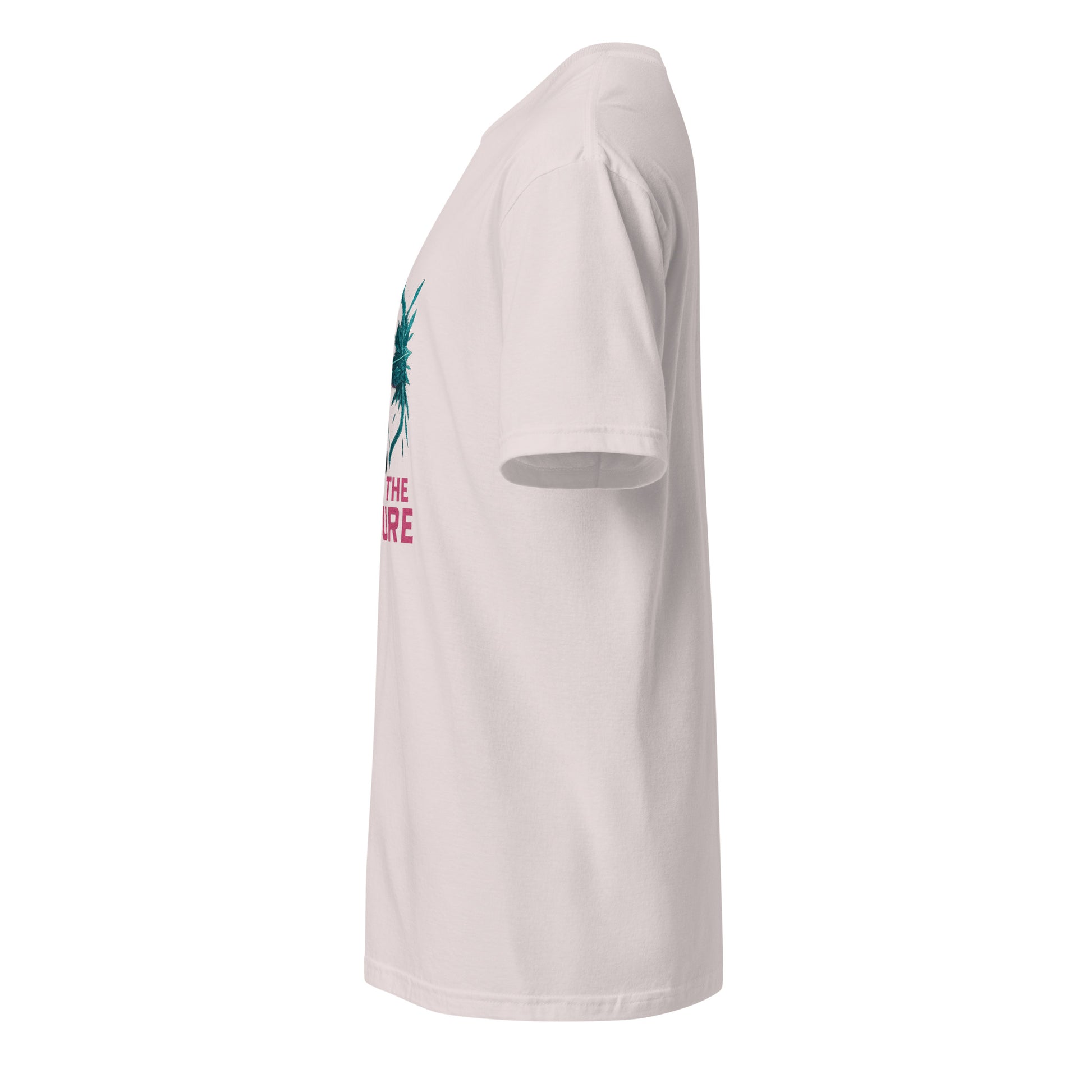 Quantum Prism Huntress – “Split the Future.” - Short-Sleeve Unisex T-Shirt - Graphic Tee - Ice Grey - Left side