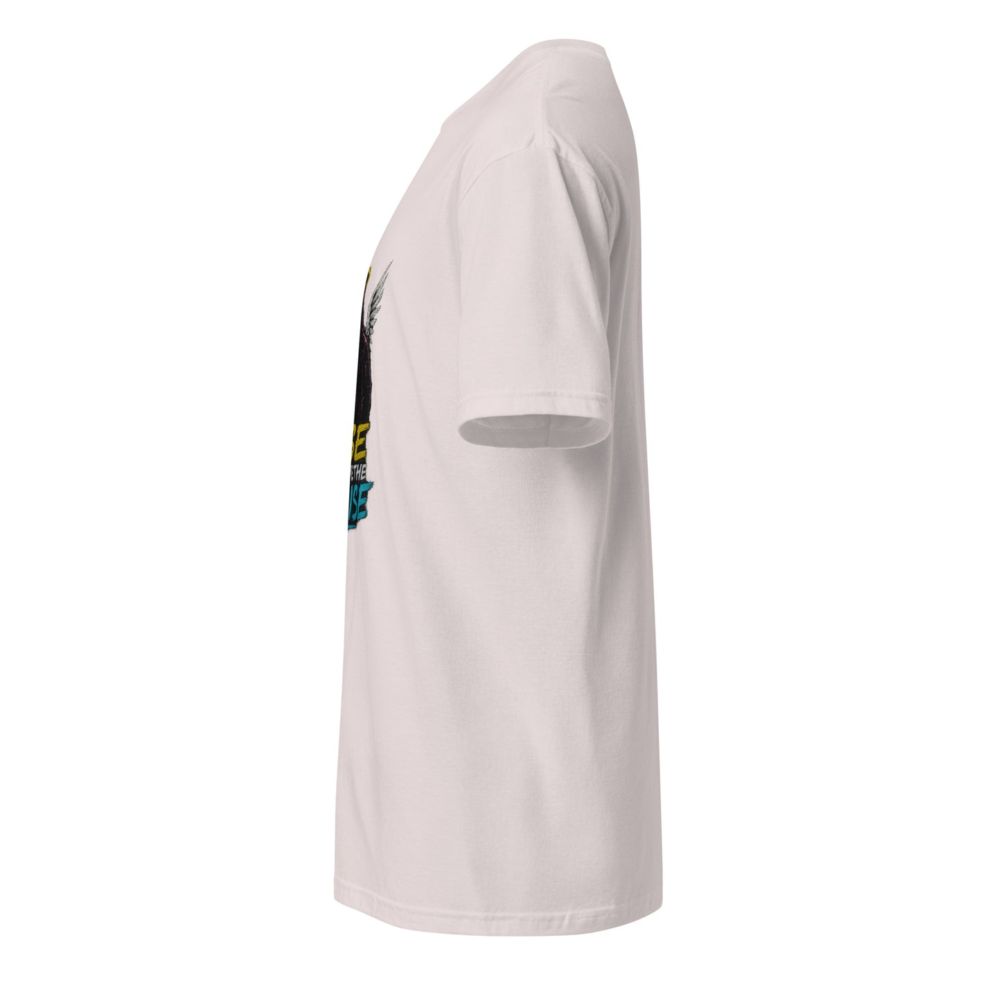 Urban Angelic Riot – “Rise Above the Noise.” - Short-Sleeve Unisex T-Shirt - Graphic Tee - Ice Grey - Left side