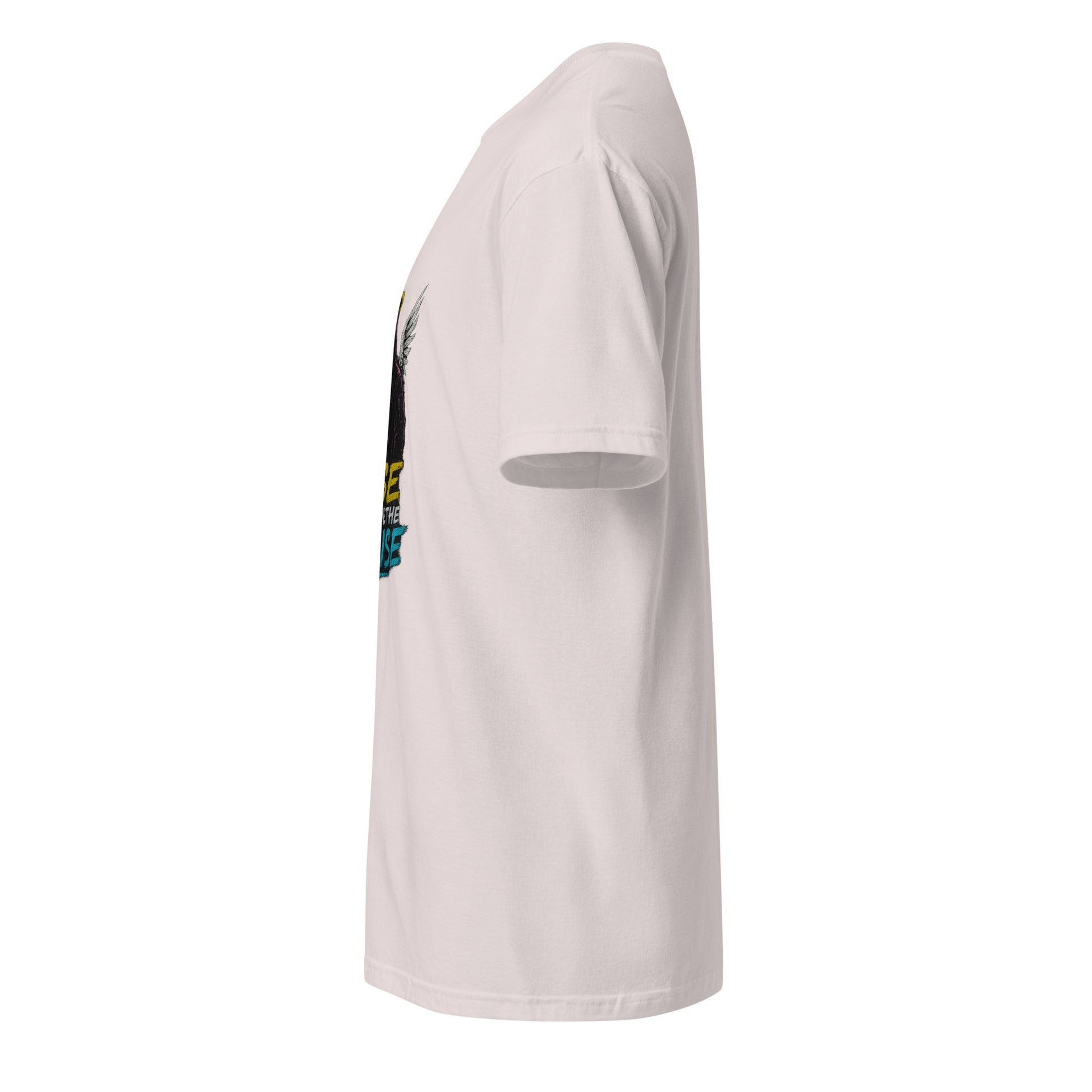 Urban Angelic Riot – “Rise Above the Noise.” - Short-Sleeve Unisex T-Shirt - Graphic Tee - Ice Grey - Left side