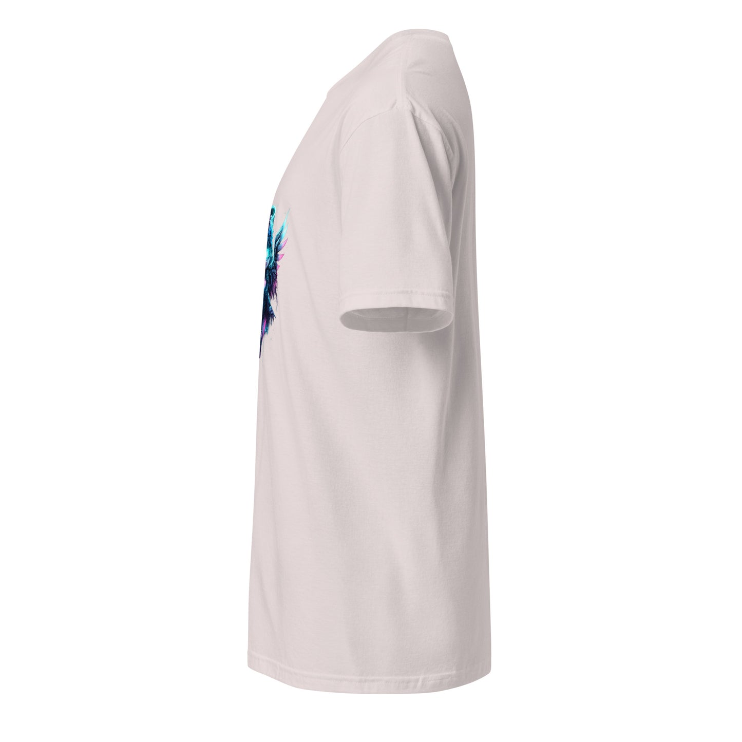 Cyber Cherub Disorder – Playful Graffiti - Short-Sleeve Unisex T-Shirt - Graphic Tee - Ice Grey - Left side