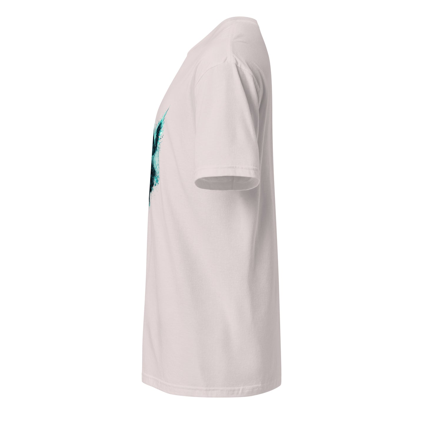 Angel Transmission – Cyber Graffiti - Short-Sleeve Unisex T-Shirt - Graphic Tee - Ice Grey - Left side