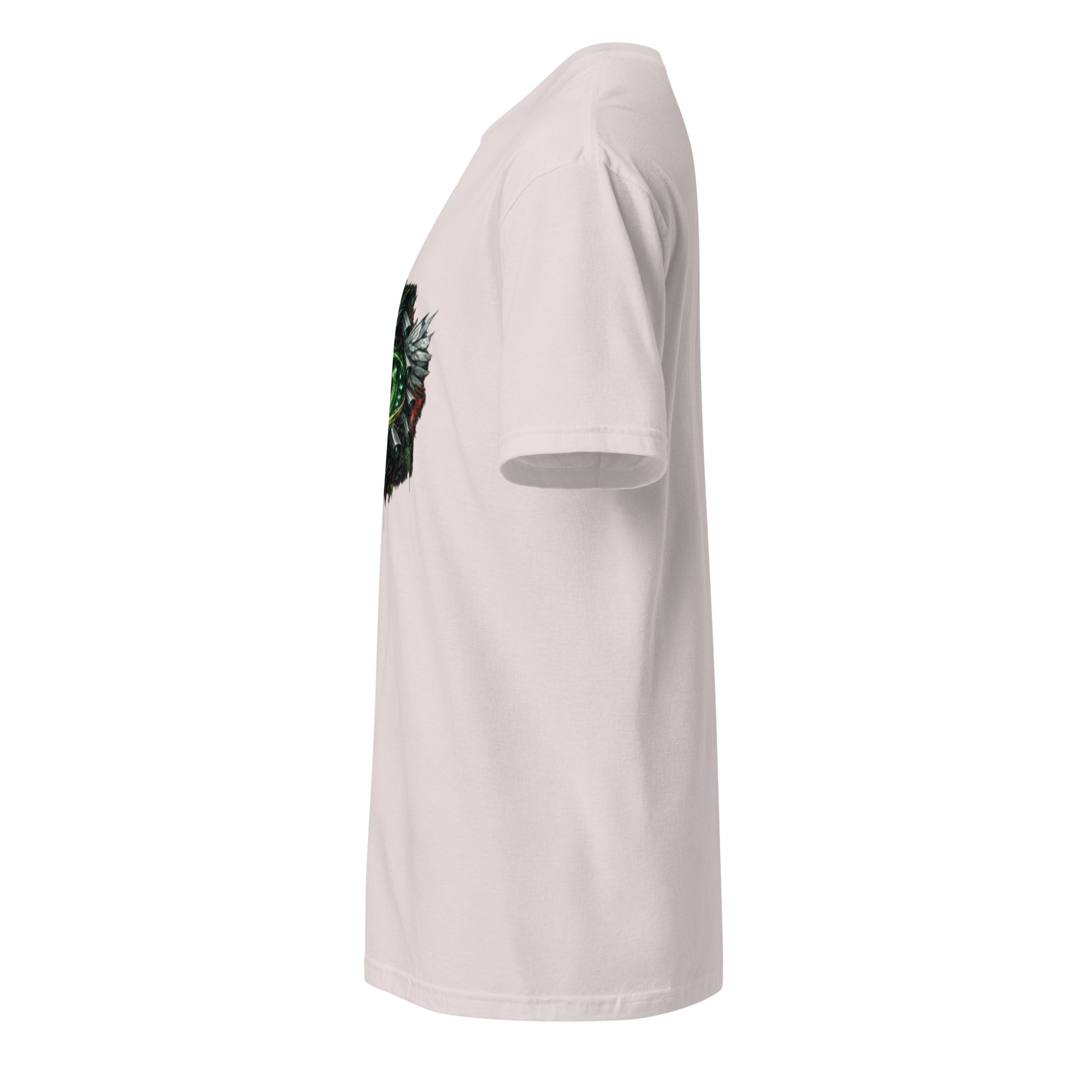 Neon Surveillance Society – Anti-System - Short-Sleeve Unisex T-Shirt - Graphic Tee - Ice Grey - Left side