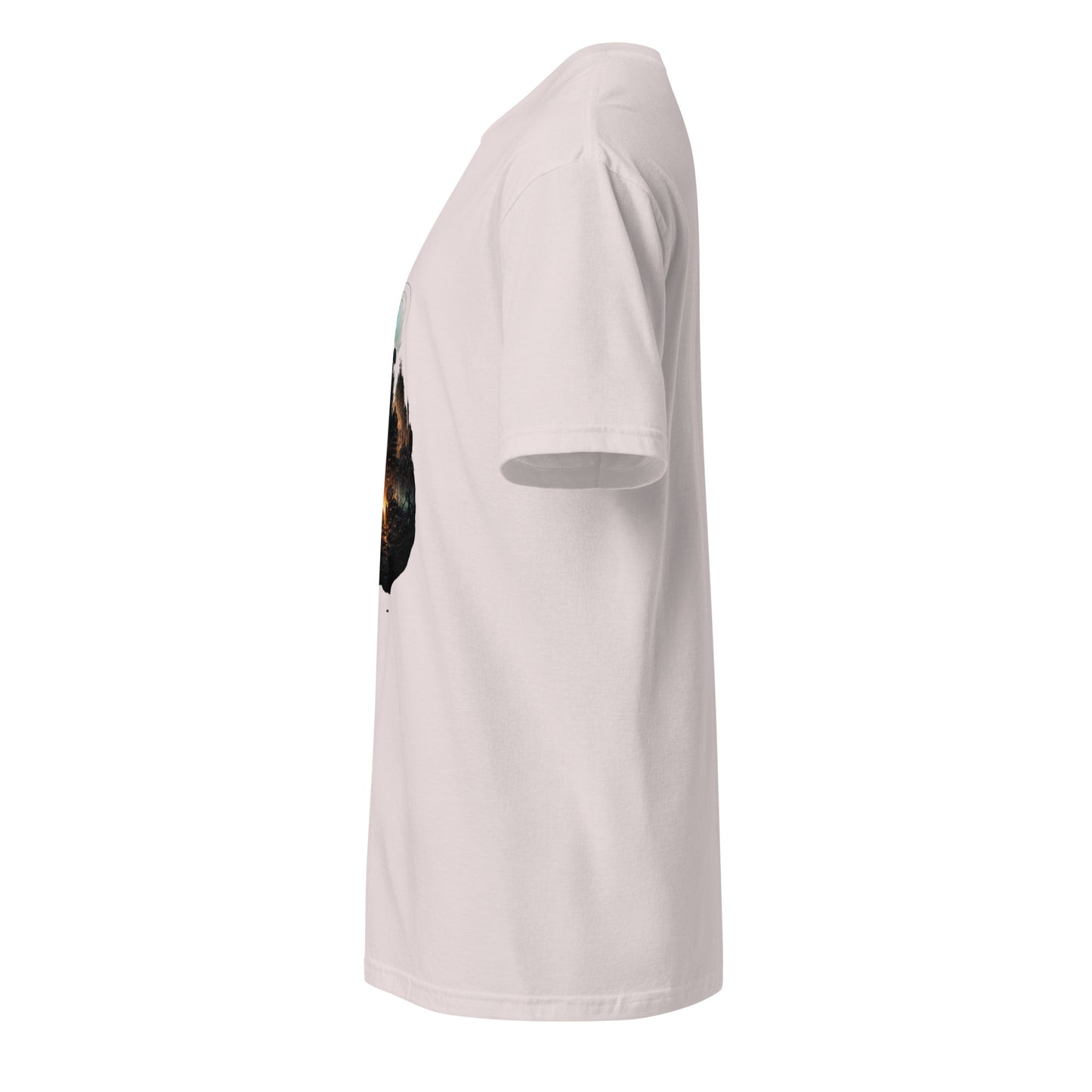 Dead Signal City – Dystopian Cyber Streetwear - Short-Sleeve Unisex T-Shirt - Graphic Tee - Ice Grey - Left side