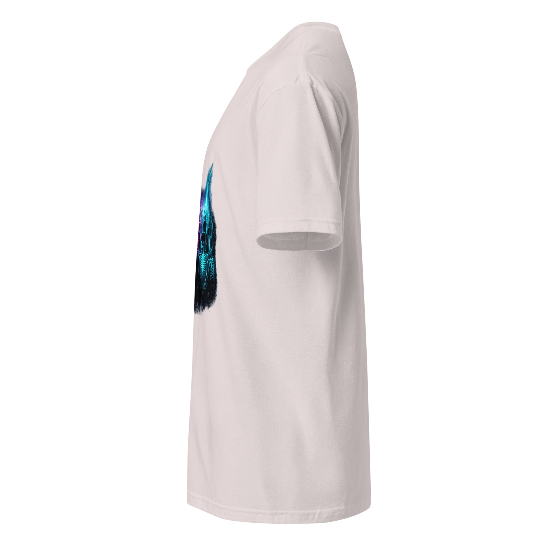 Neon After Midnight – Club Culture - Short-Sleeve Unisex T-Shirt - Graphic Tee - Ice Grey - Left side