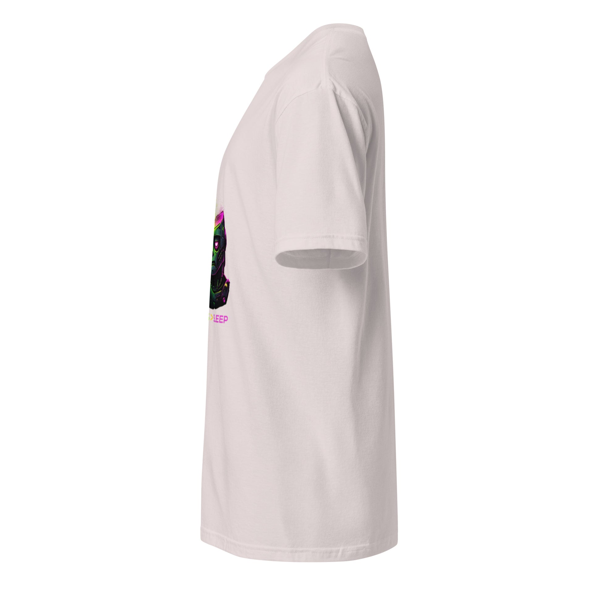 Energy Needed: Synths > Sleep – Cyber Rave - Short-Sleeve Unisex T-Shirt - Graphic Tee - Ice Grey - Left side