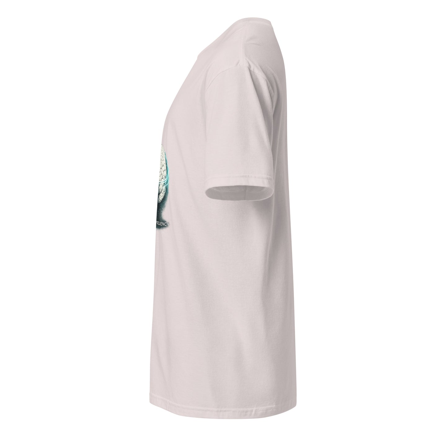 Organic Frequency – Human Signal - Short-Sleeve Unisex T-Shirt - Graphic Tee - Ice Grey - Left side