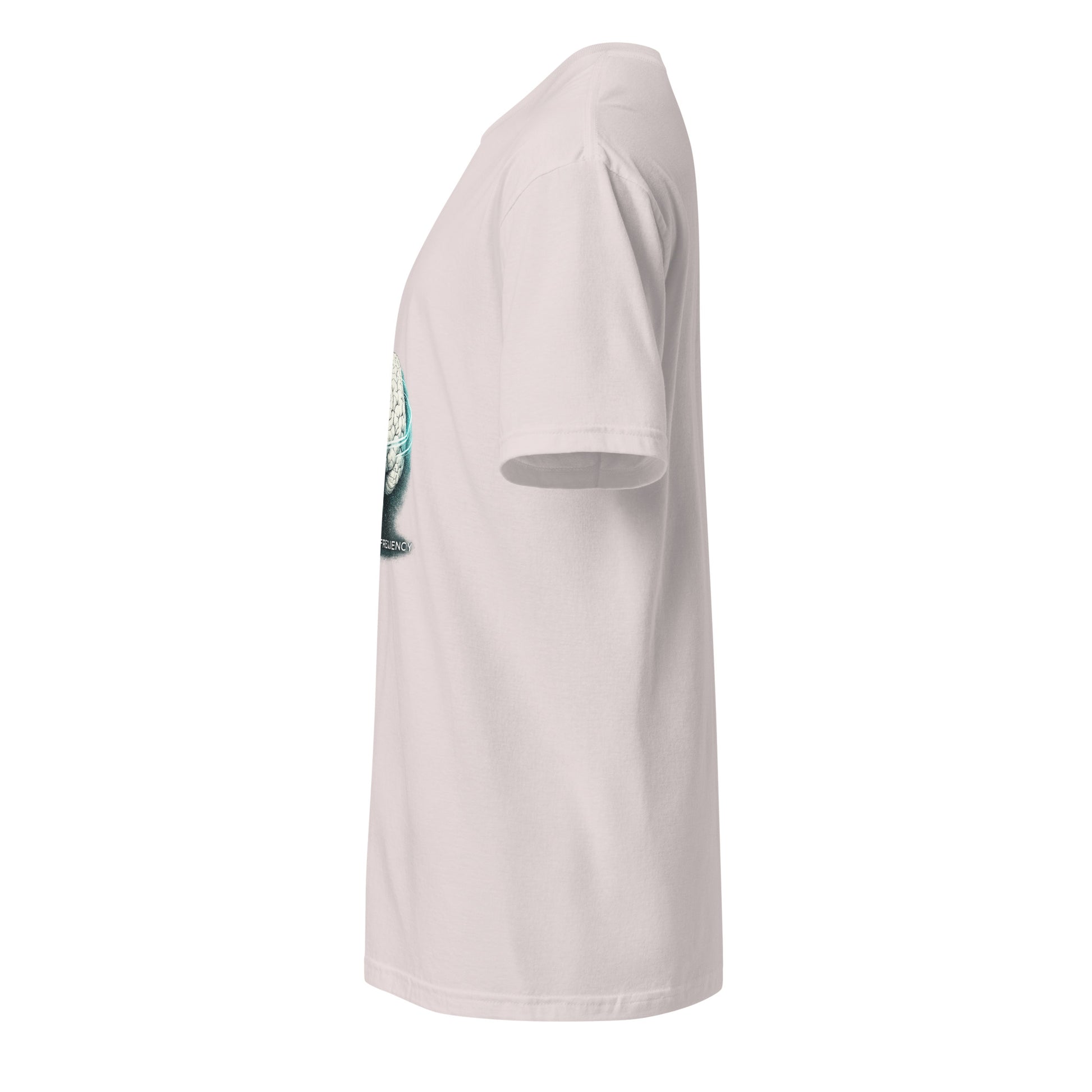 Organic Frequency – Human Signal - Short-Sleeve Unisex T-Shirt - Graphic Tee - Ice Grey - Left side