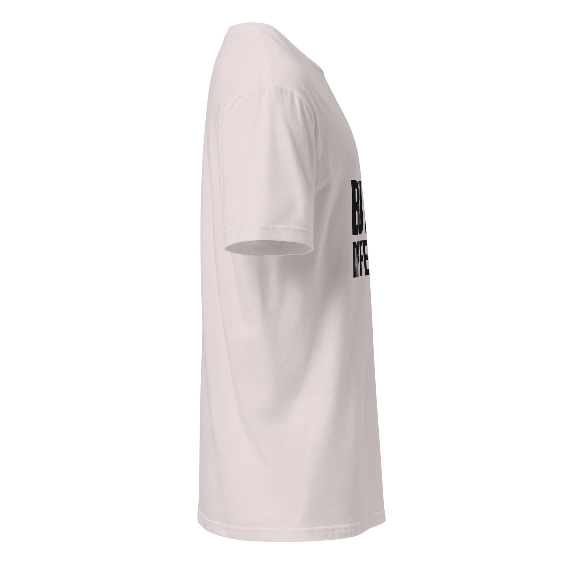 Built Different - Standout Statement - Short-Sleeve T-Shirt - Graphic Tee - Ice Grey - Right side