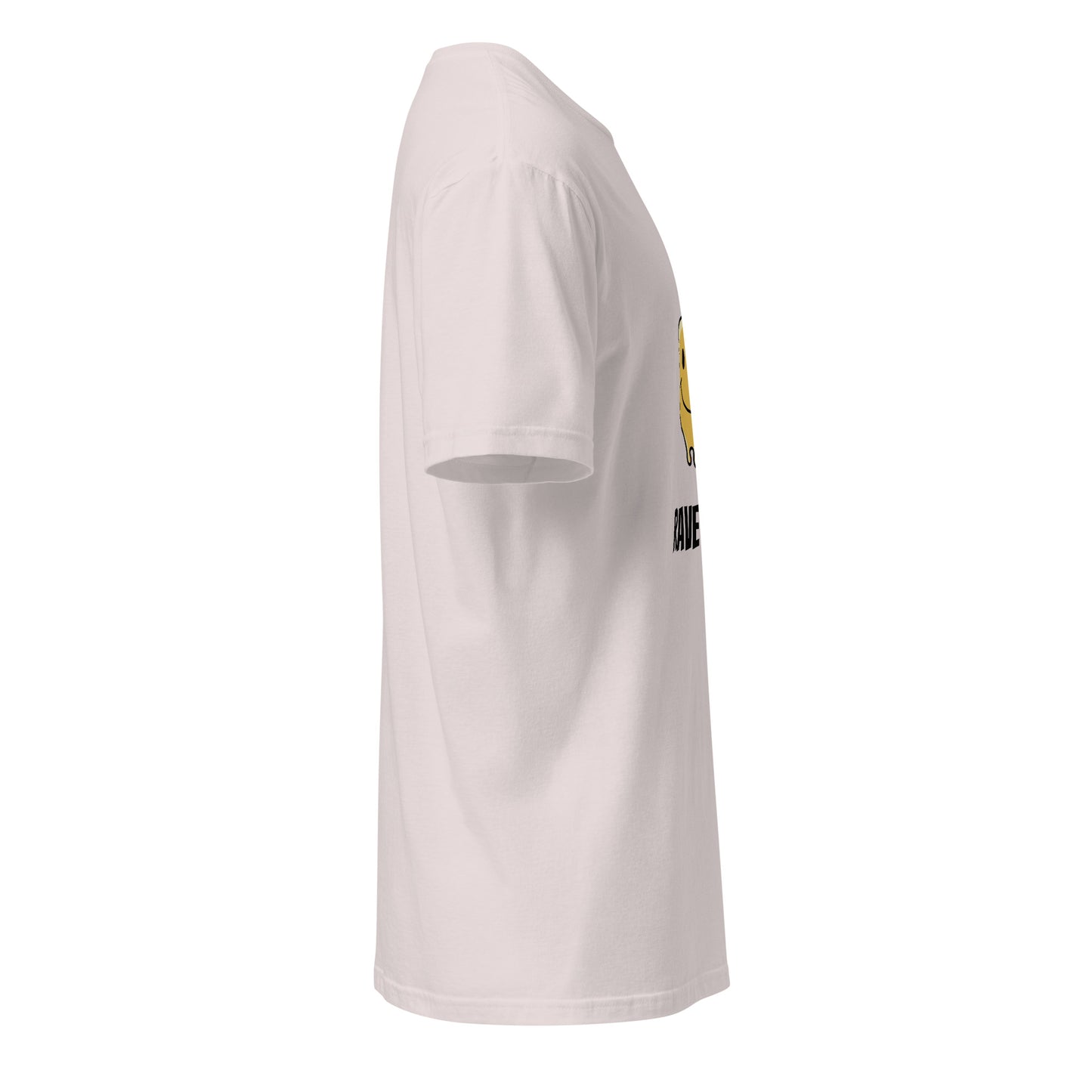 Rave On - Smiley Icon - Short-Sleeve Unisex T-Shirt - Graphic Tee - Ice Grey - Right side
