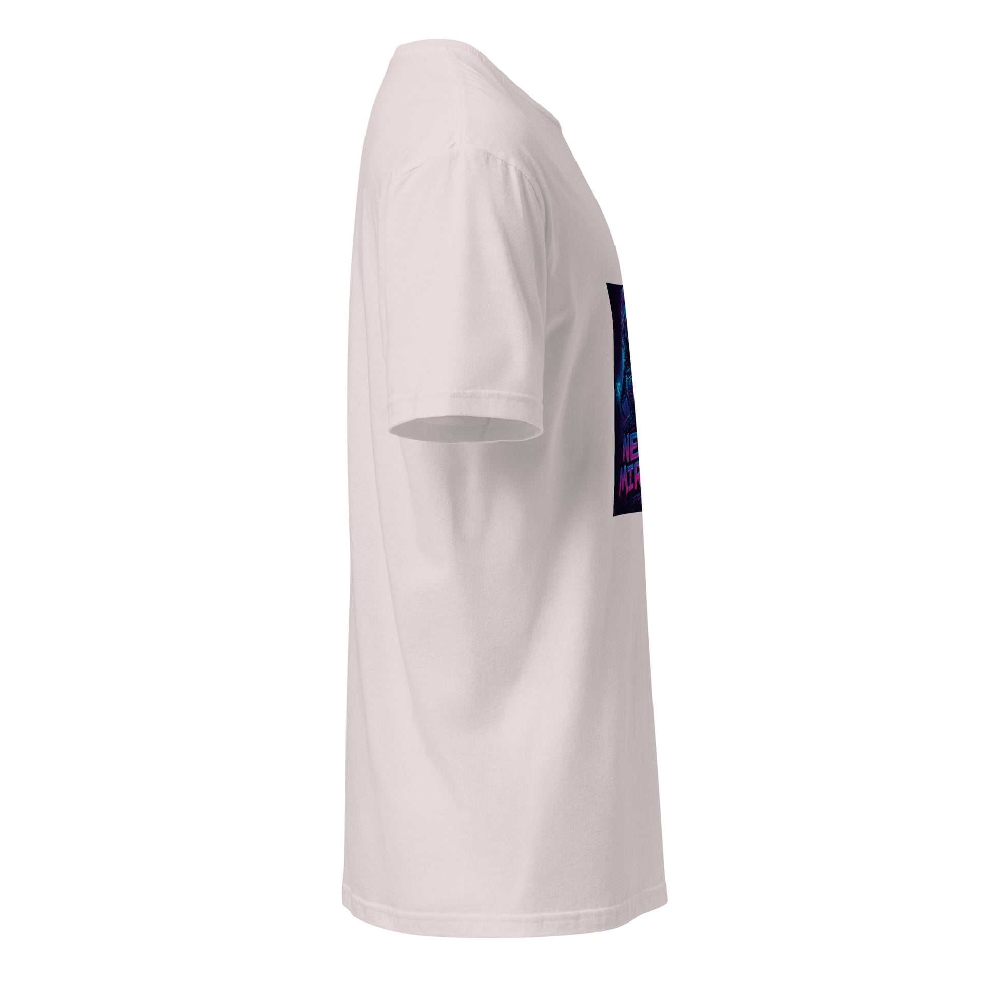 Neon Mirage Samurai - Future Sci-Fi - Short-Sleeve Unisex T-Shirt - Graphic Tee - Ice Grey - Right side