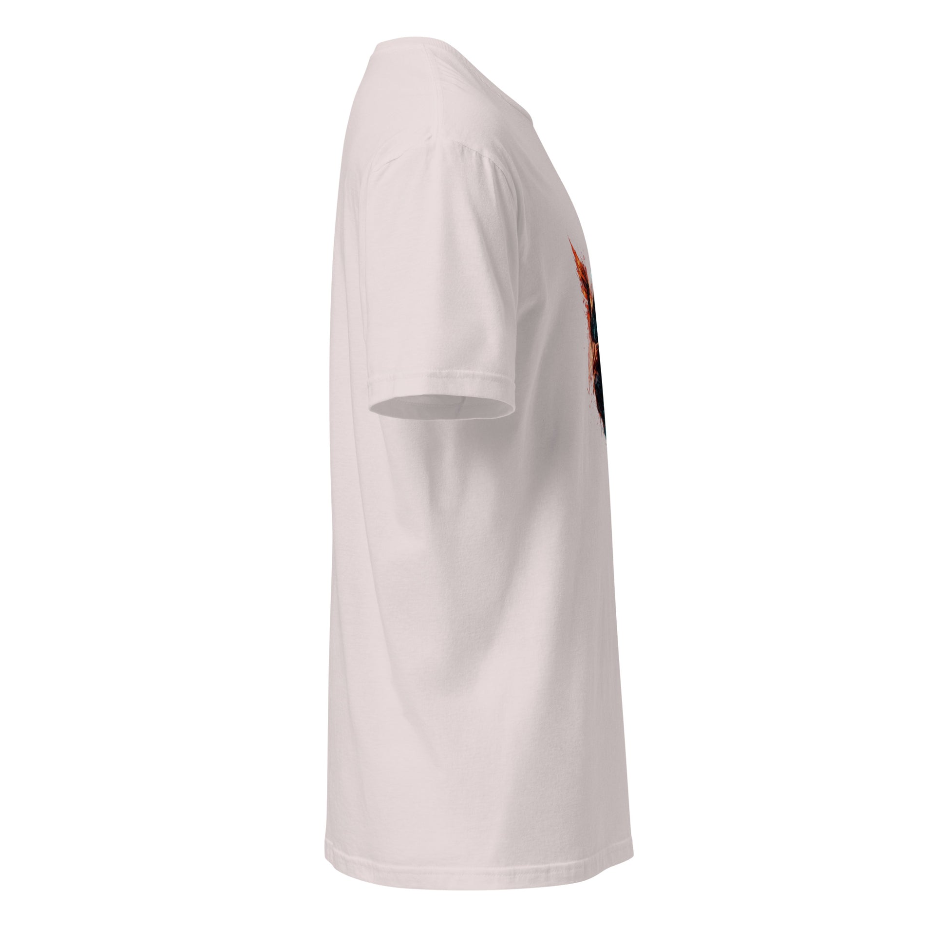 Angel Transmission – Cyber Graffiti - Short-Sleeve Unisex T-Shirt - Graphic Tee - Ice Grey - Right side