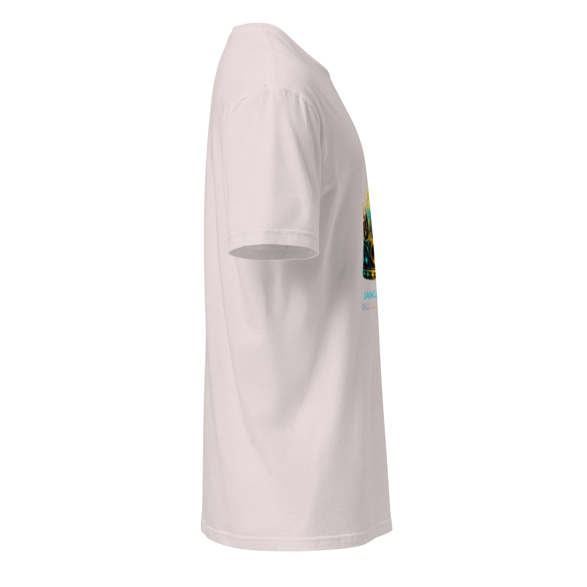 Dancefloor Over Everything – Cyber Rave - Short-Sleeve Unisex T-Shirt - Graphic Tee - Ice Grey - Right side