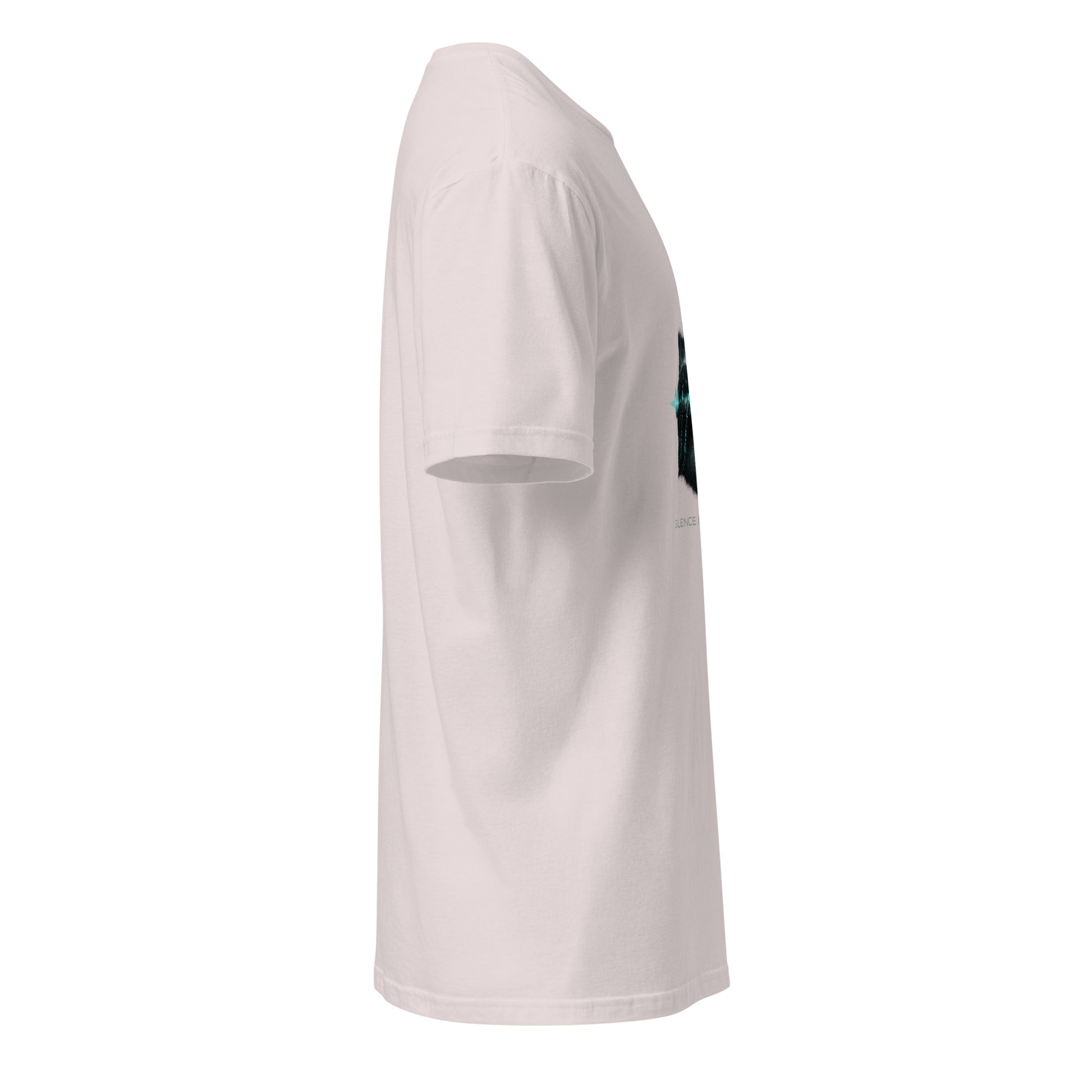 Silence Is Offline – Dark Cyber - Short-Sleeve Unisex T-Shirt - Graphic Tee - Ice Grey - Right side