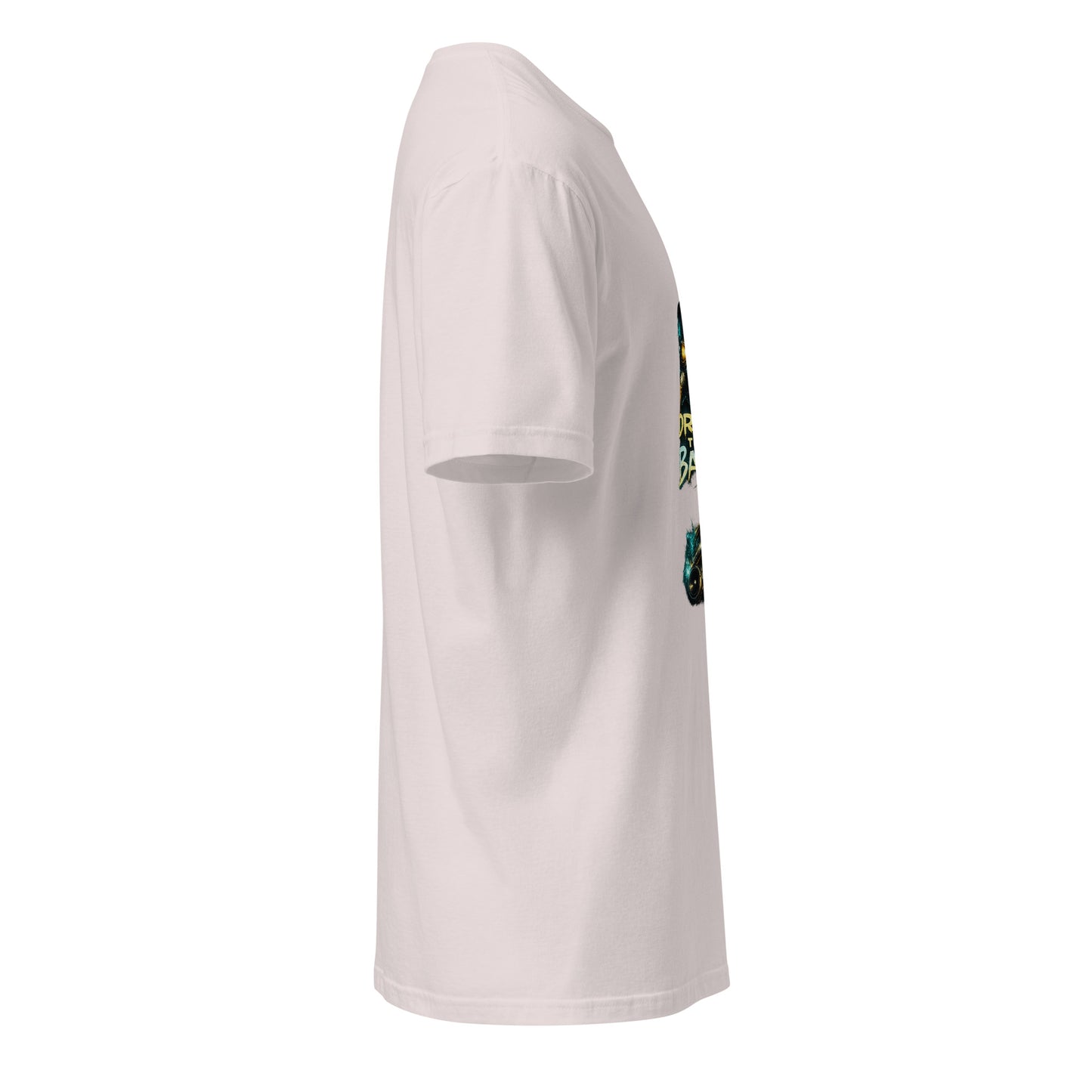 Drop The Bass – Neon Rave - Short-Sleeve Unisex T-Shirt - Graphic Tee - Ice Grey - Right side