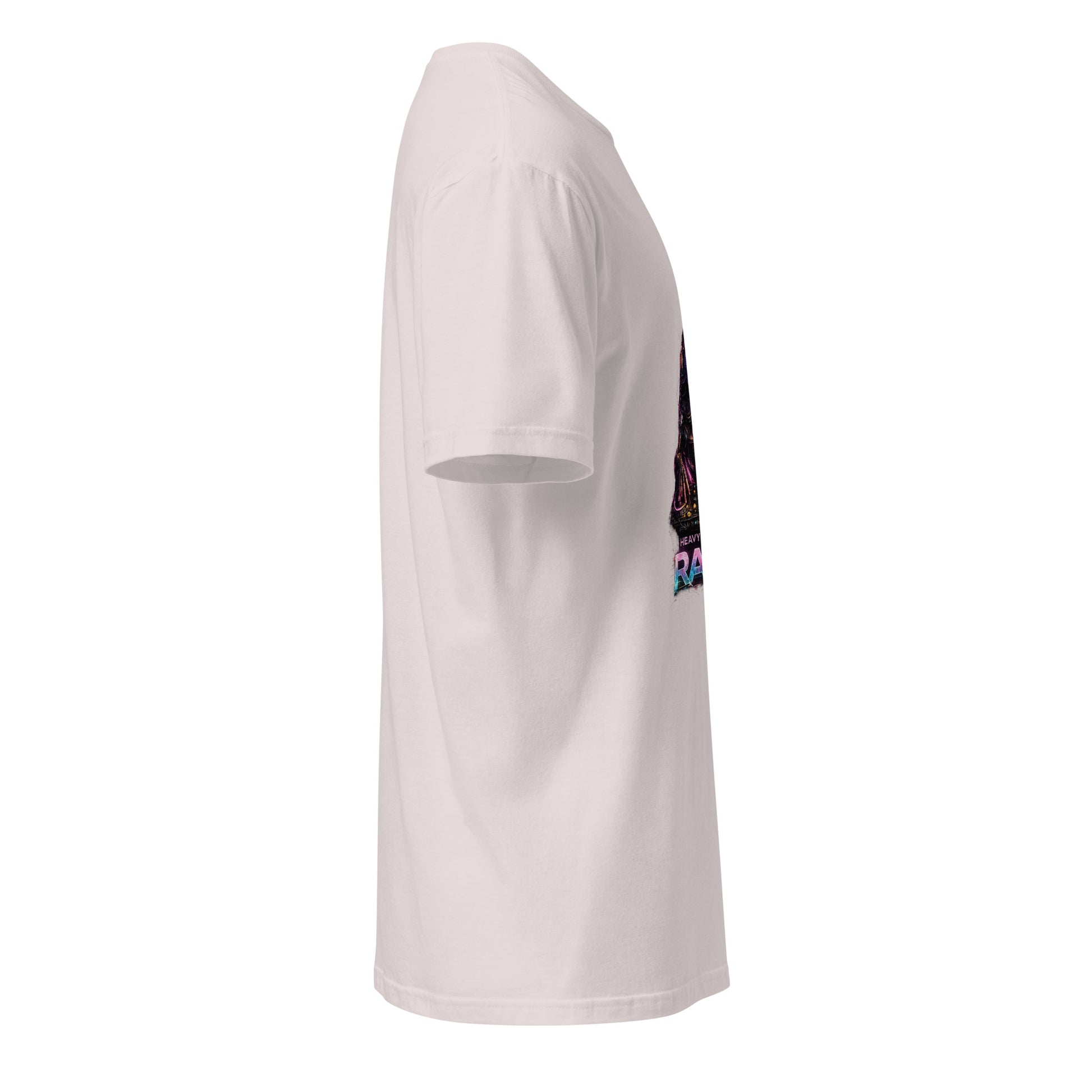 Heavy On The Rave – Cyber DJ Festival - Short-Sleeve Unisex T-Shirt - Graphic Tee - Ice Grey - Right side