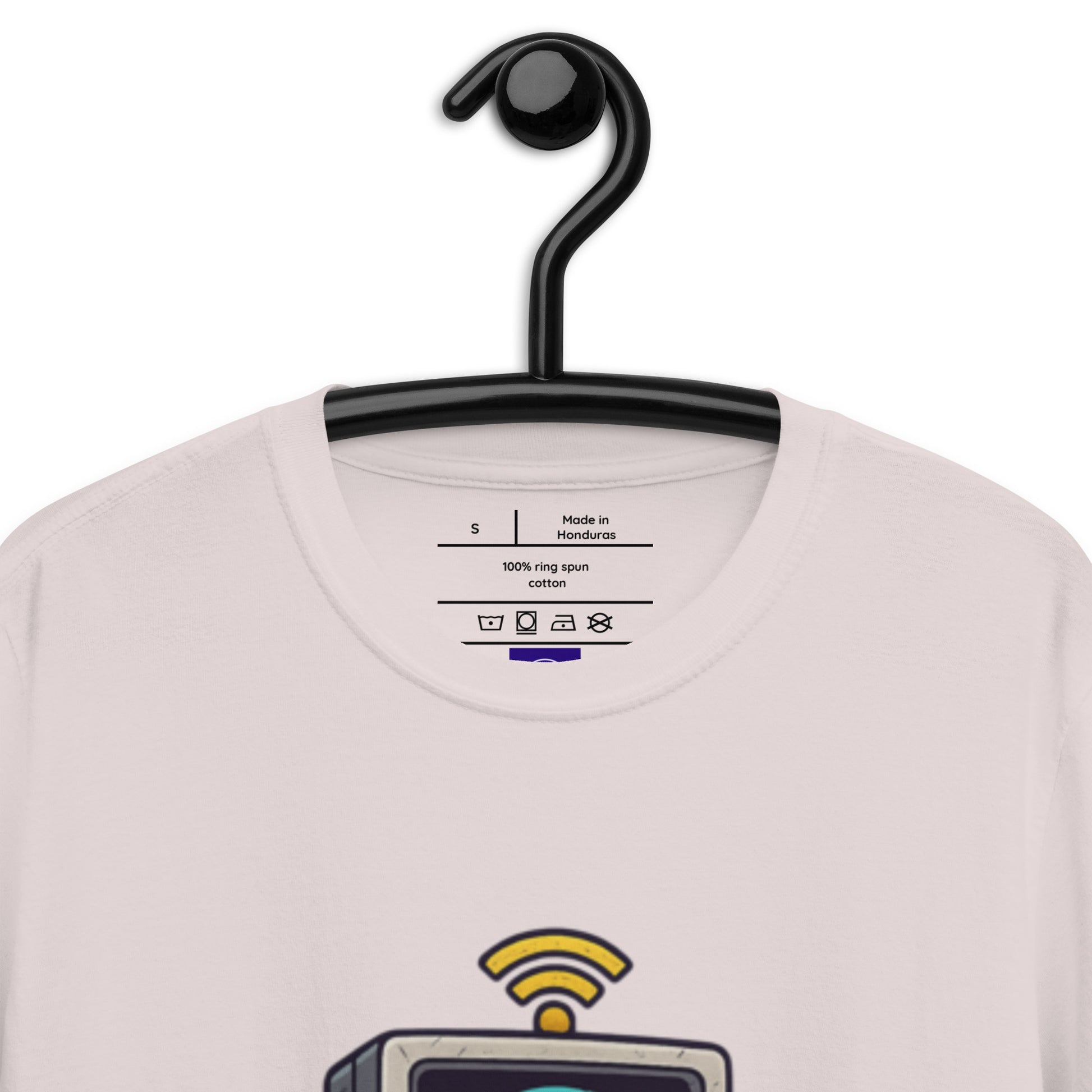 Digital Destroyer - Skeleton Bandwidth Battle - Short-Sleeve Unisex T-Shirt - Graphic Tee - Ice Grey - Front Neckline
