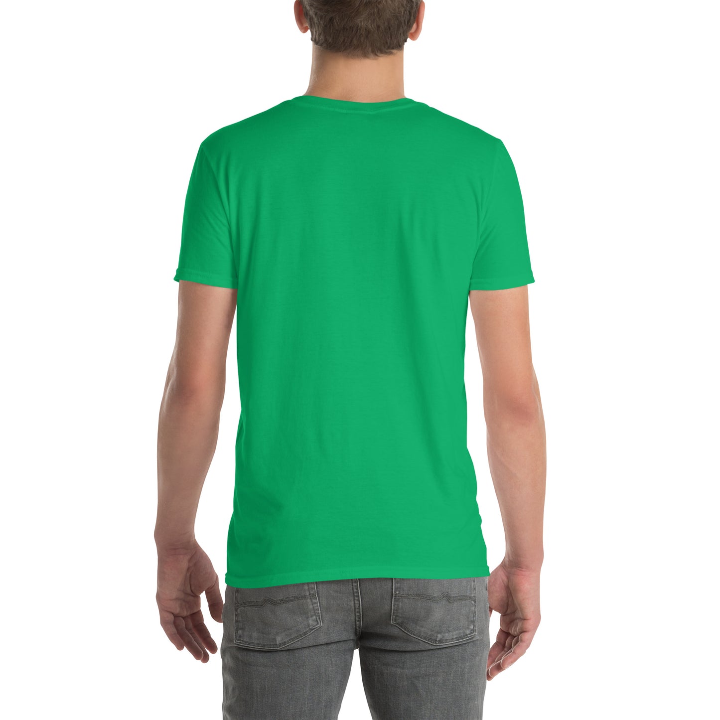 Never Trust An Atom - Science Joke - Short-Sleeve Unisex T-Shirt - Graphic Tee - Irish Green - Back